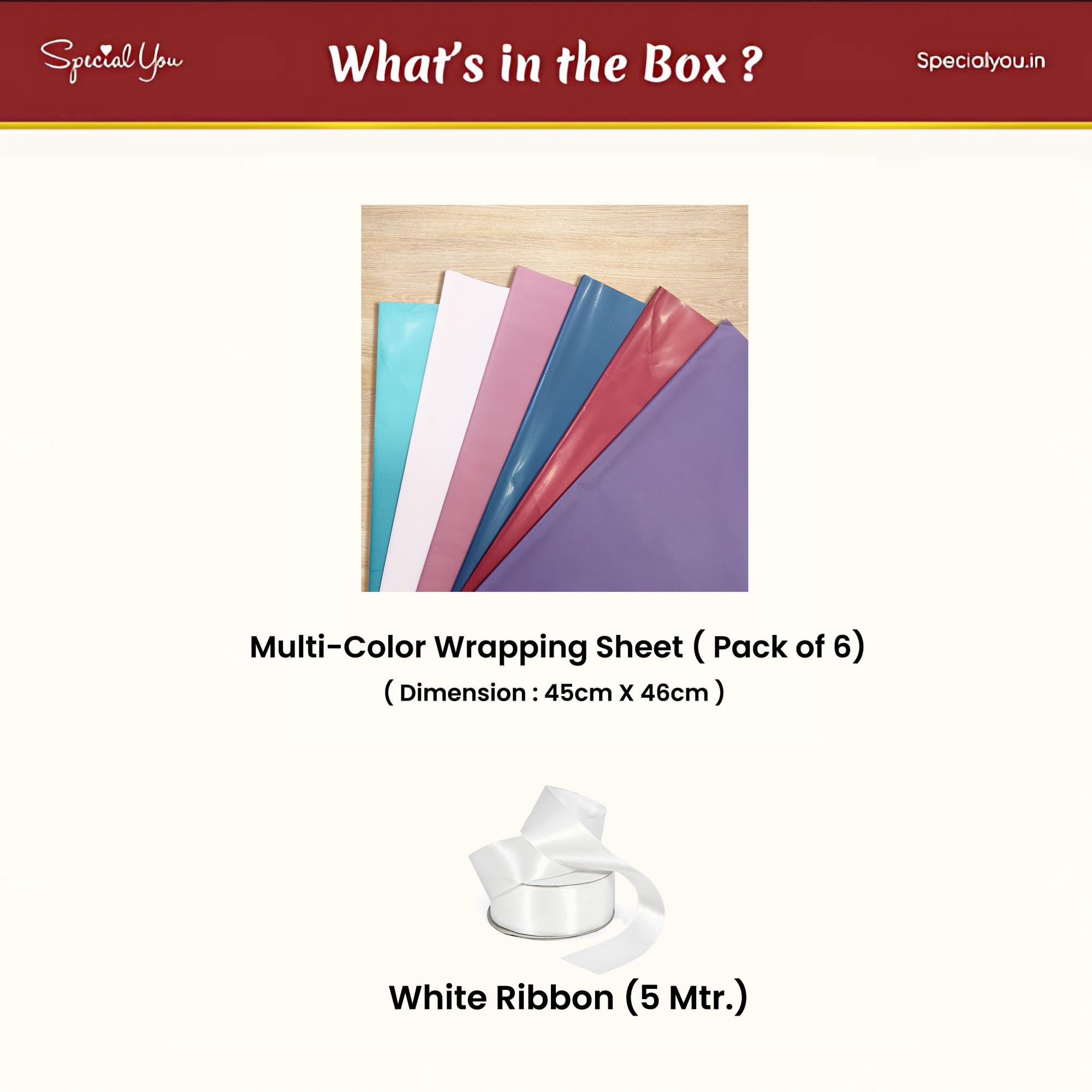 Gift Wrapping Sheets- (Solid) 6pcs