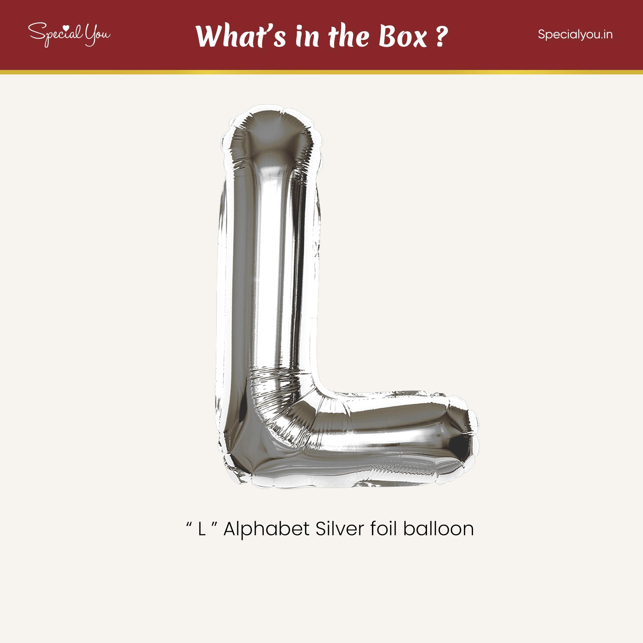 Silver L Letter Foil Balloon