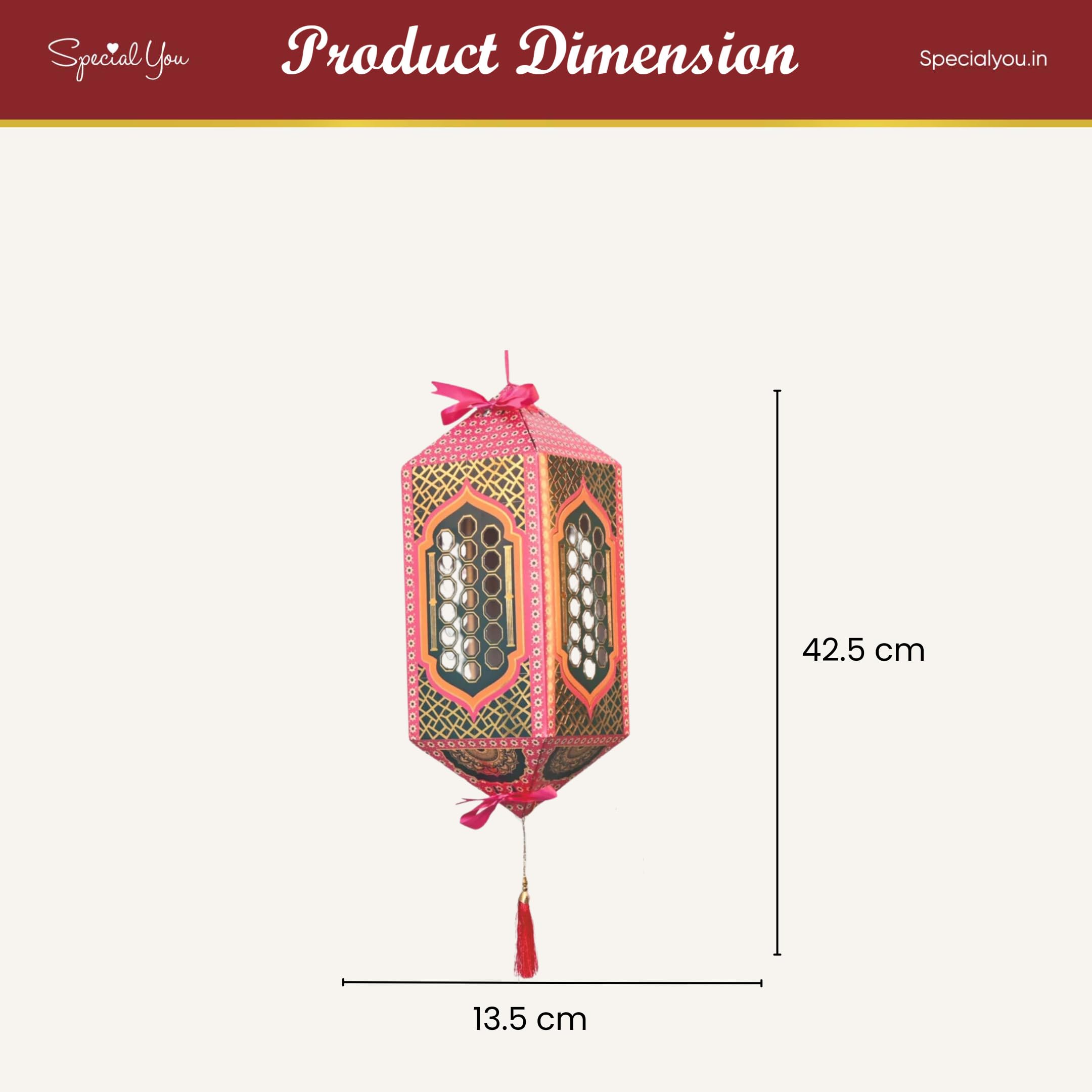 Pink Paper Kandeel for Diwali decor