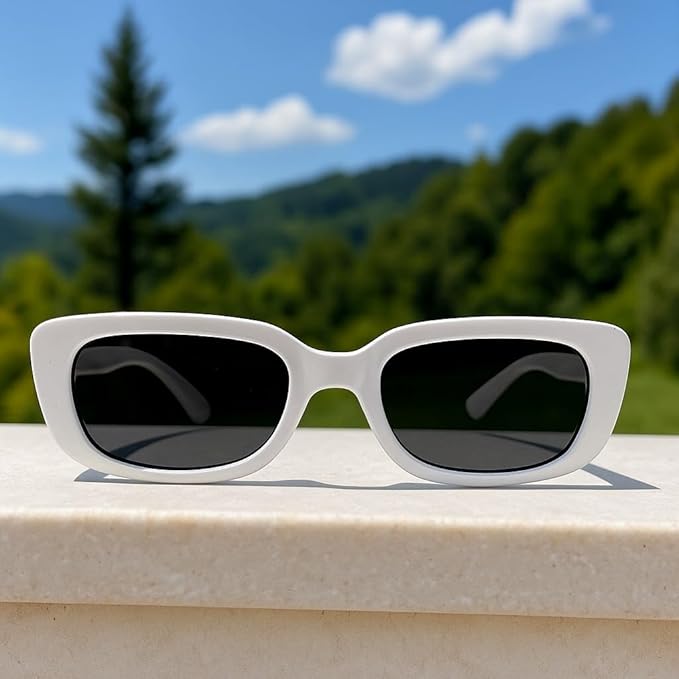 Rectangular White Sunglasses