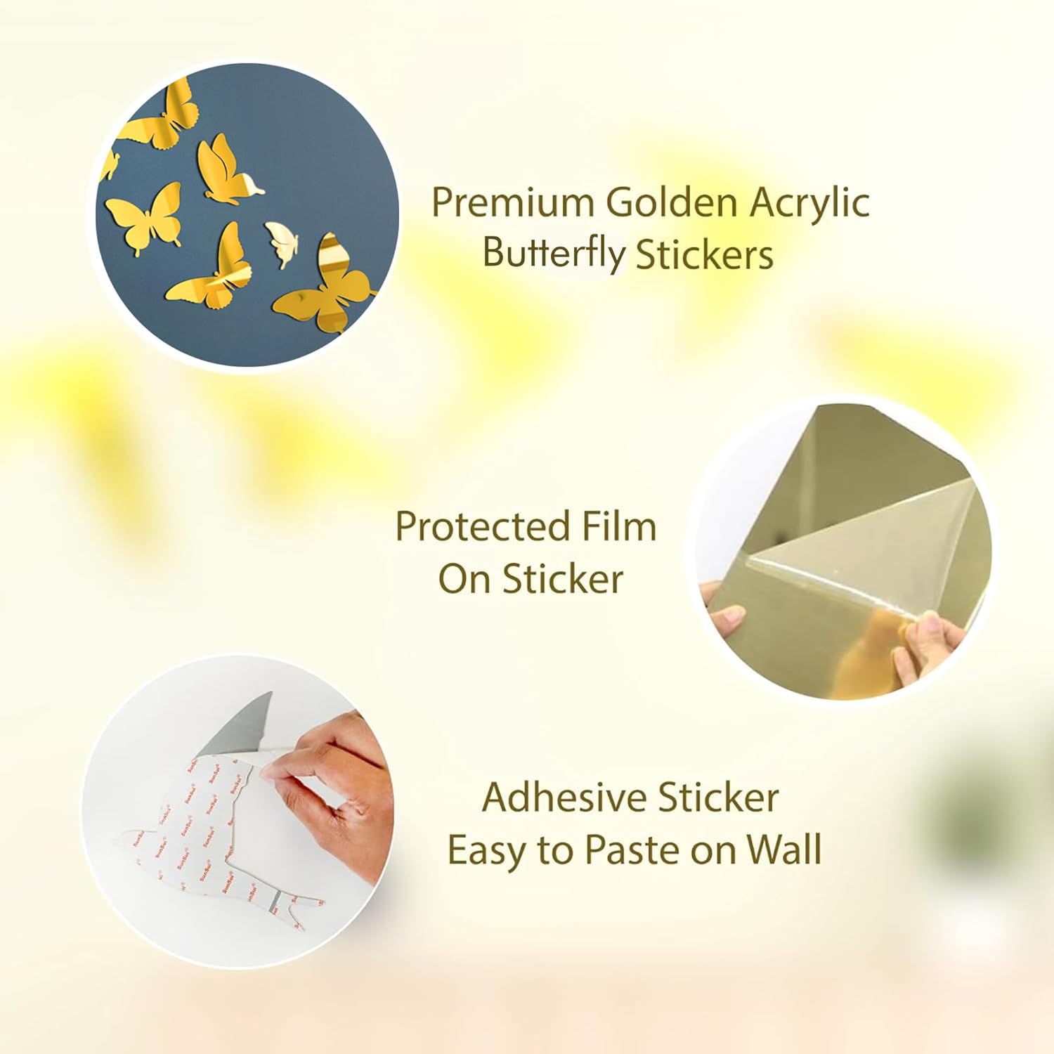 Butterfly Acrylic Stickers for Home Decoration