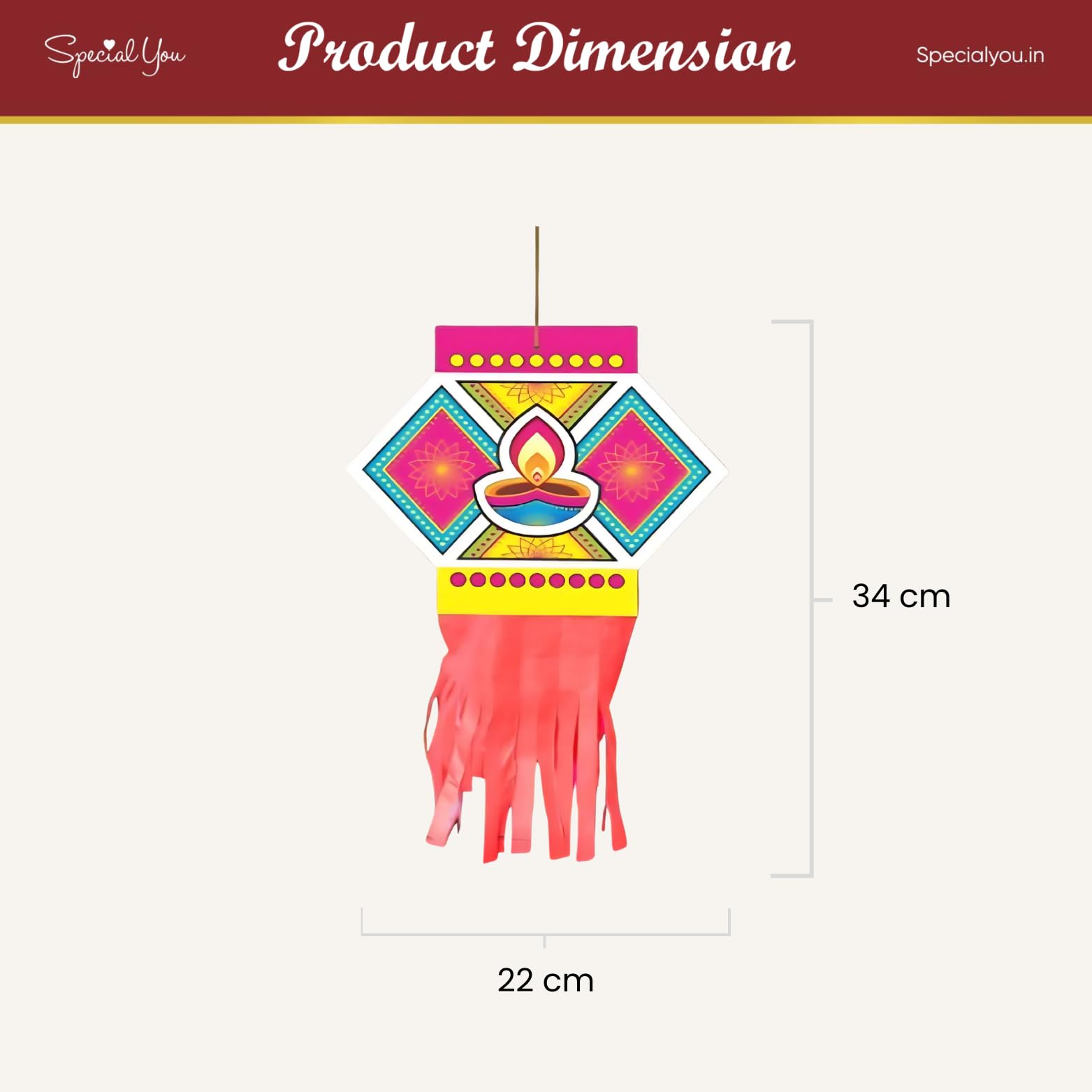 Wall Hanging Paper Kandil for Diwali Decoration - Set of 10