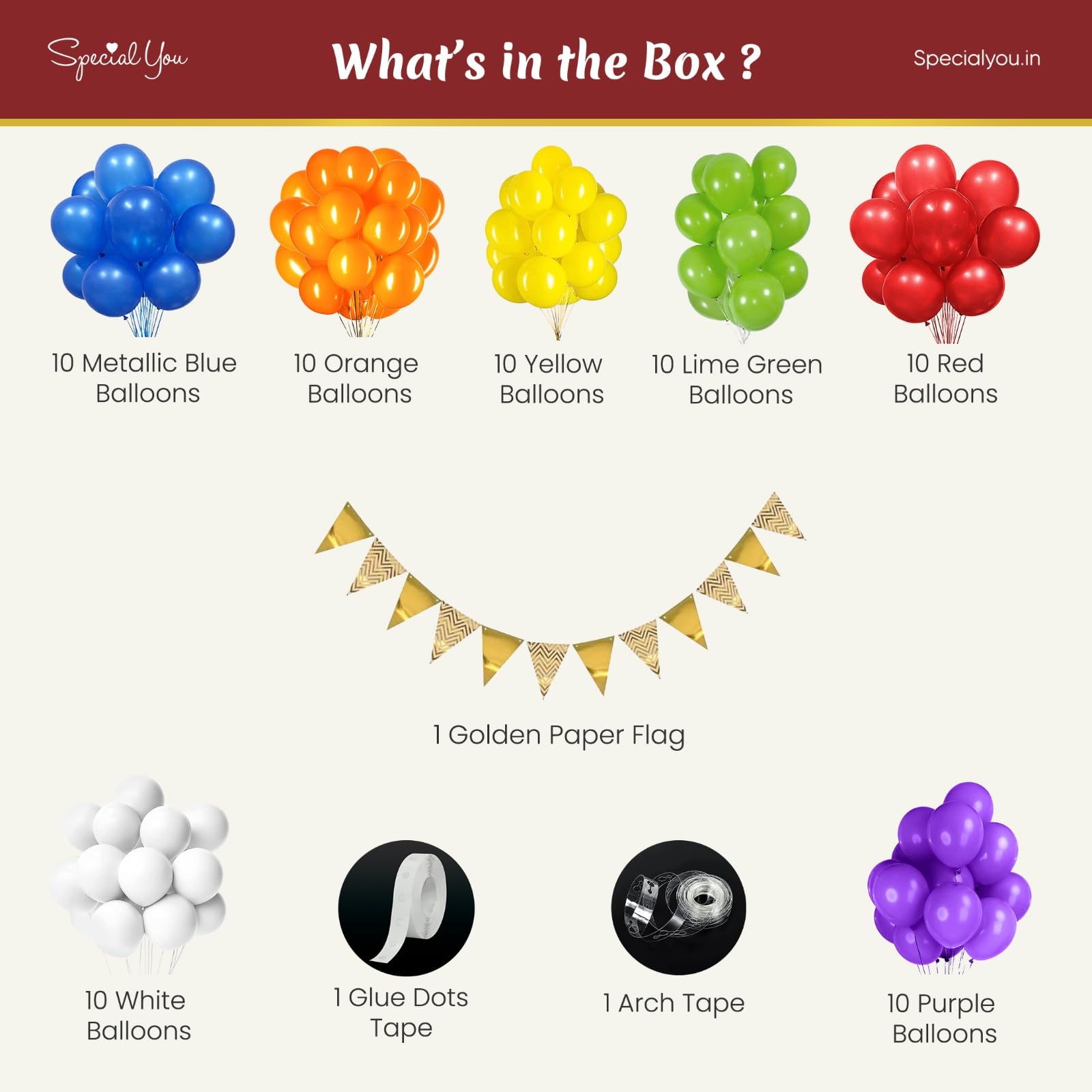 Multicolor Balloons Decoration Kit-73pcs