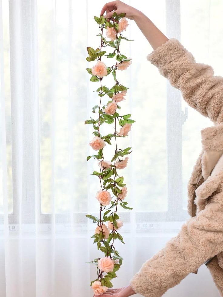 peach rose vine