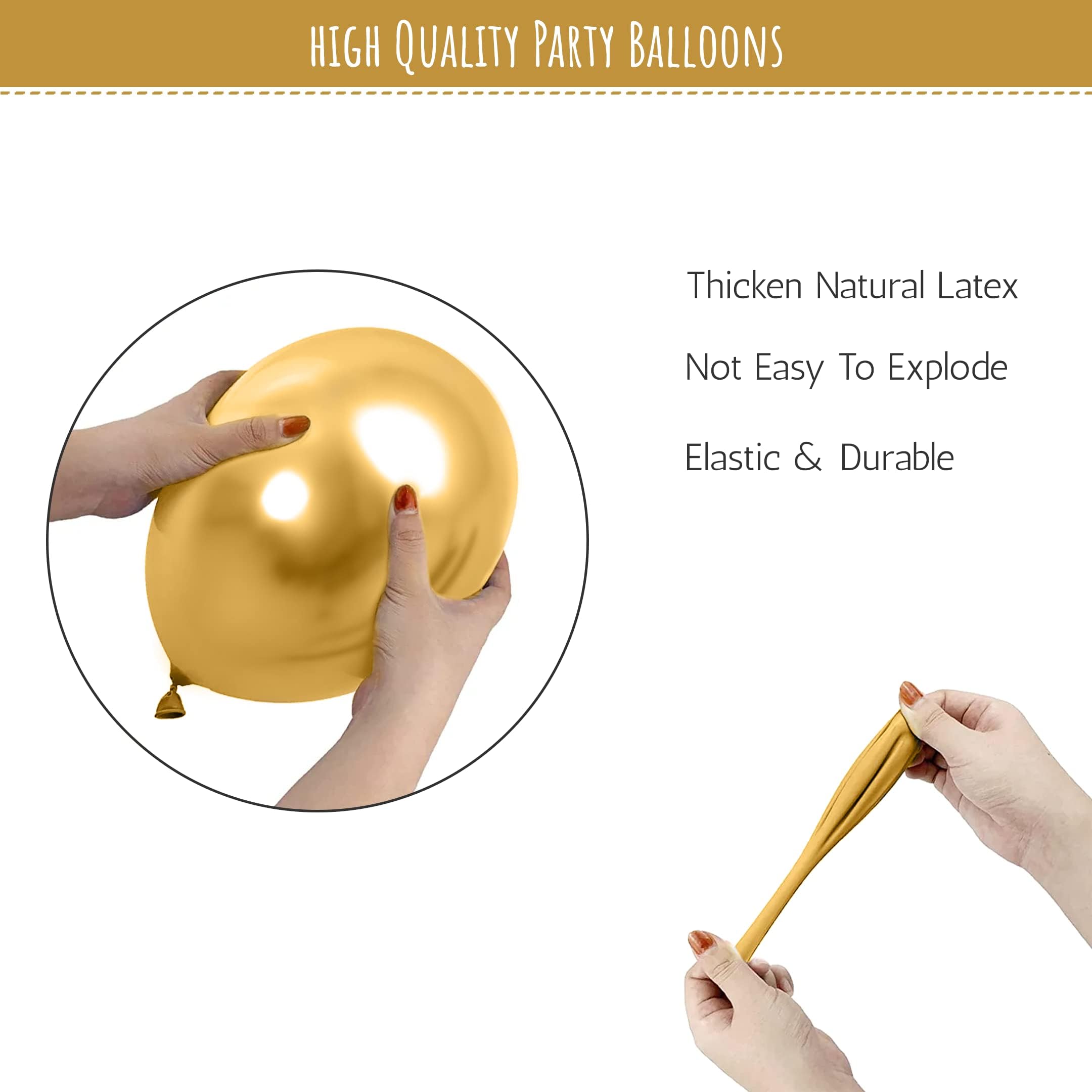 Gold Chrome Balloons party decoration for girls & boys-30pcs