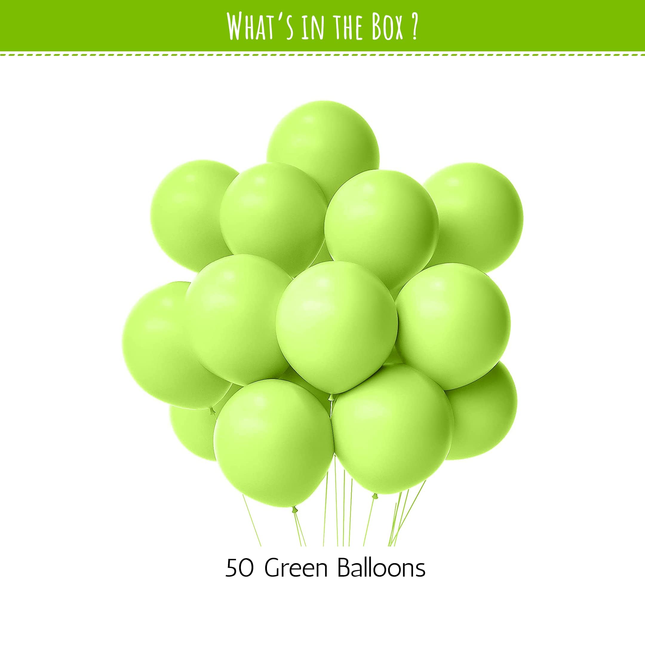 50 green balloons
