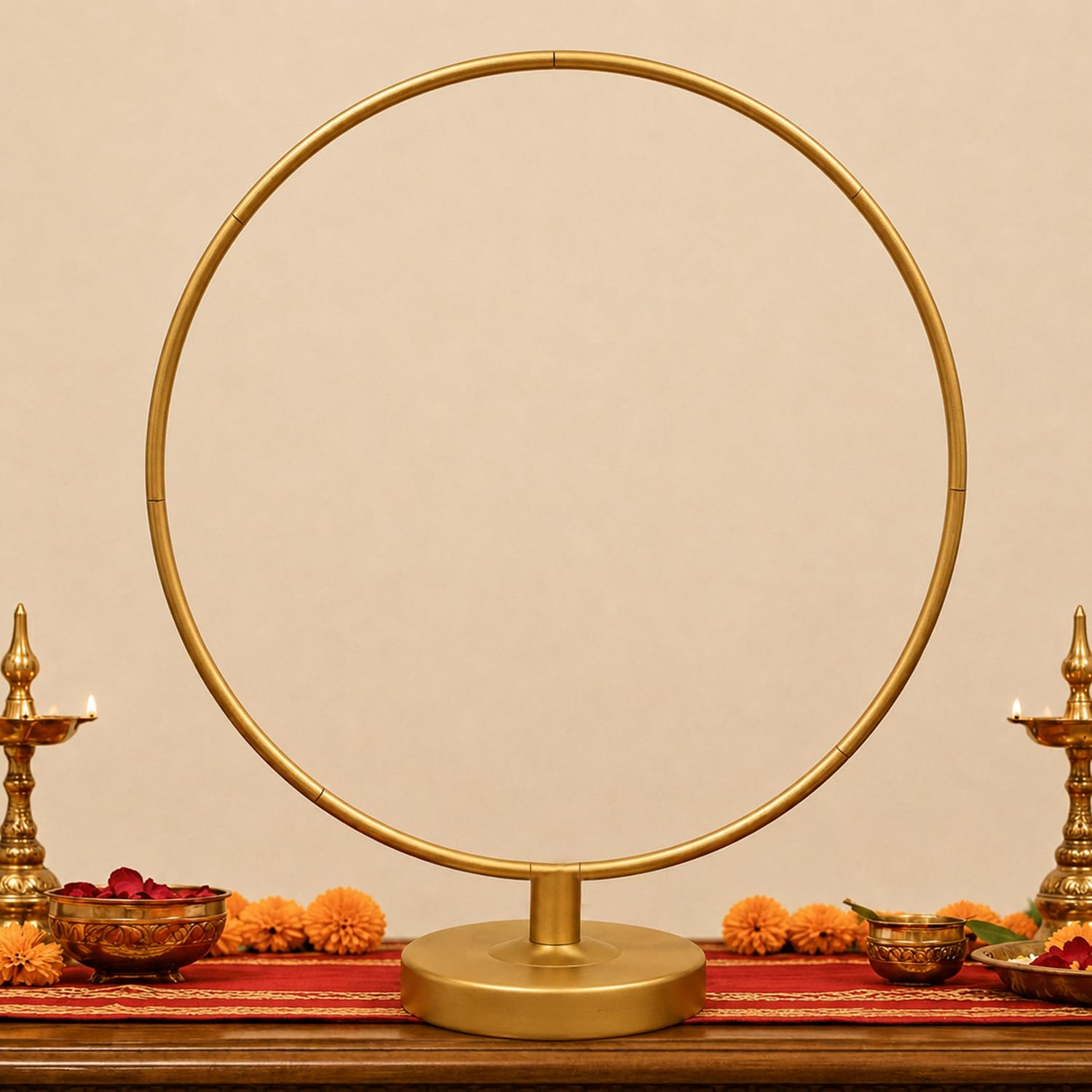 Golden Aura Ganpati Backdrop Stand – Elegant Pooja Room Décor