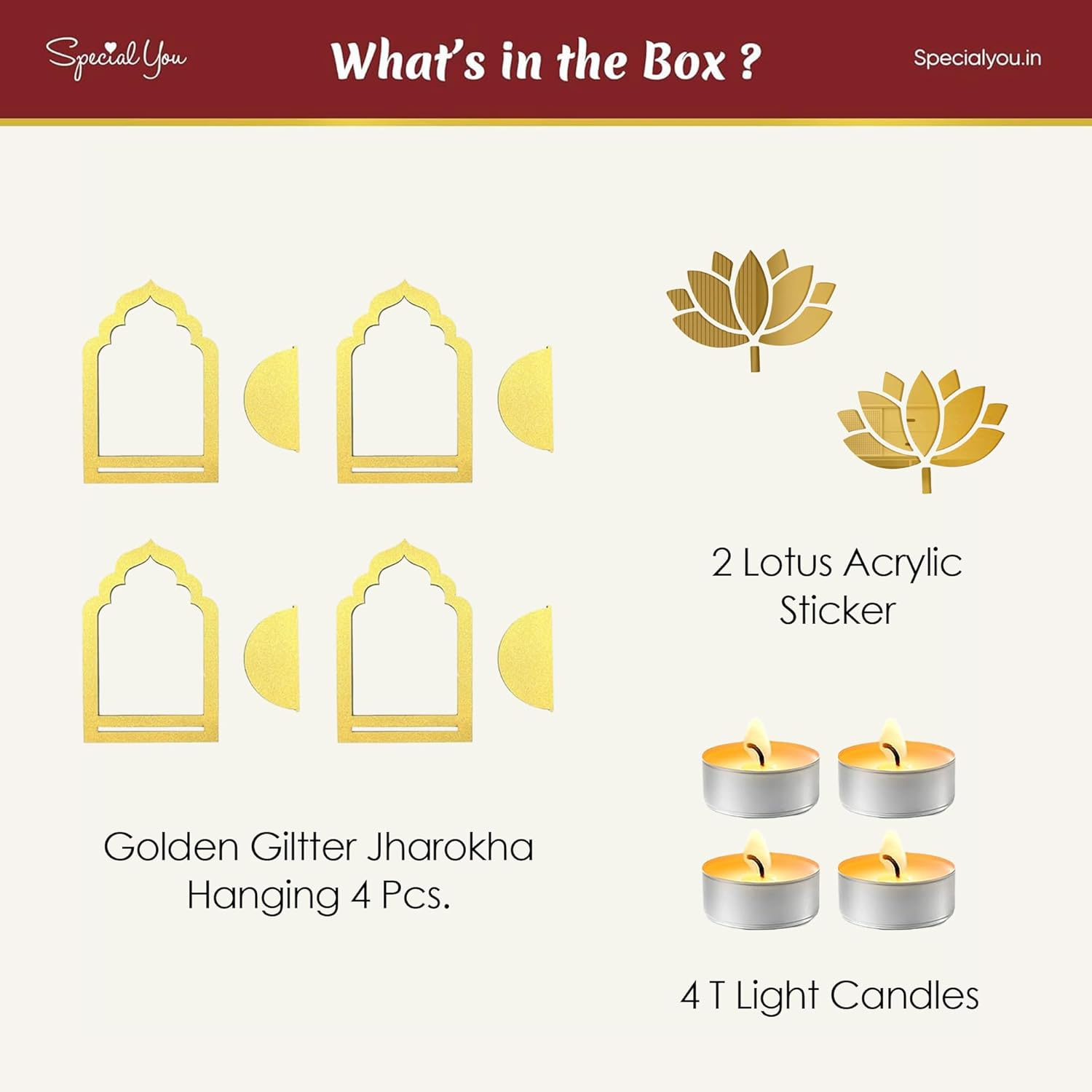 Lotus Acrylic & Wooden Jharokha Decor