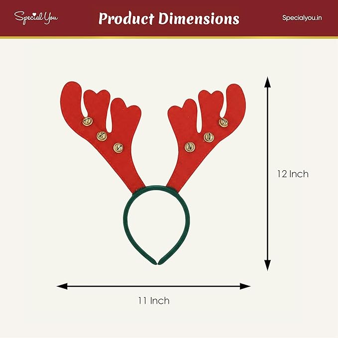 1 Red Reindeer Horn Headband