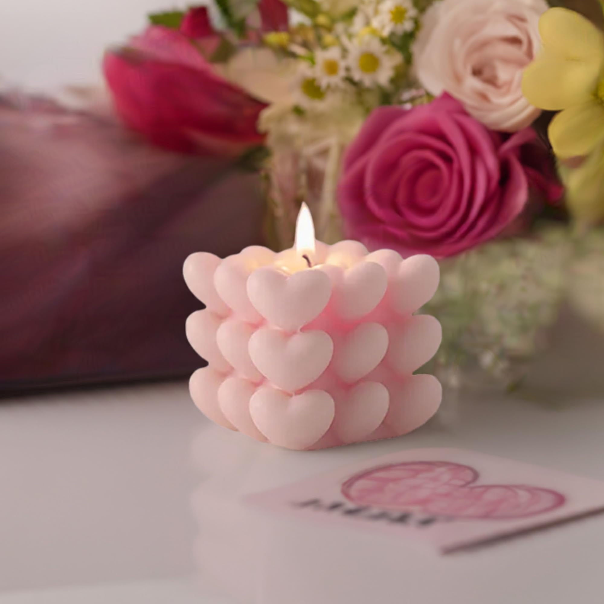 Square Heart Candles