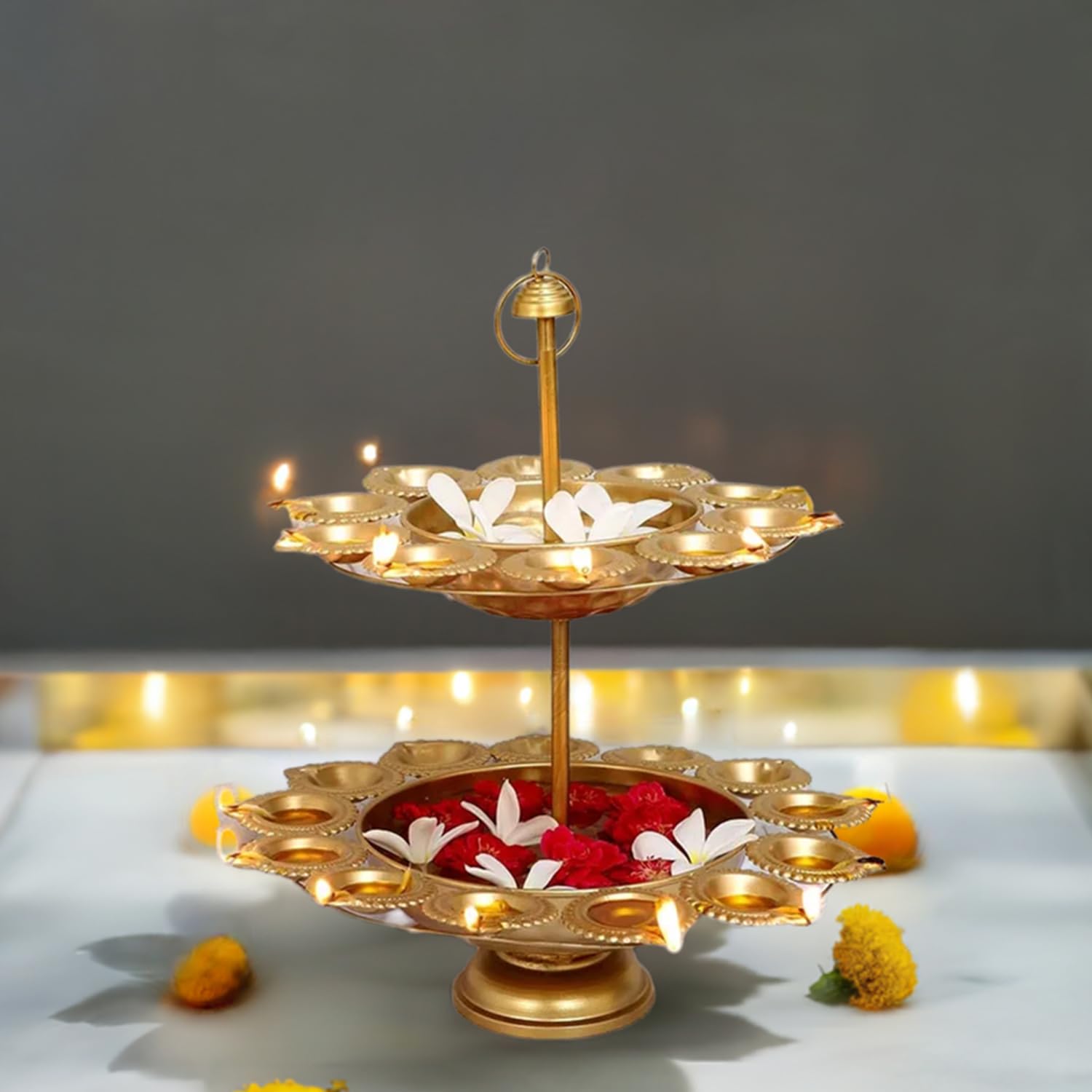 Double Diya Stand Urli for Diwali Decoration - Special You