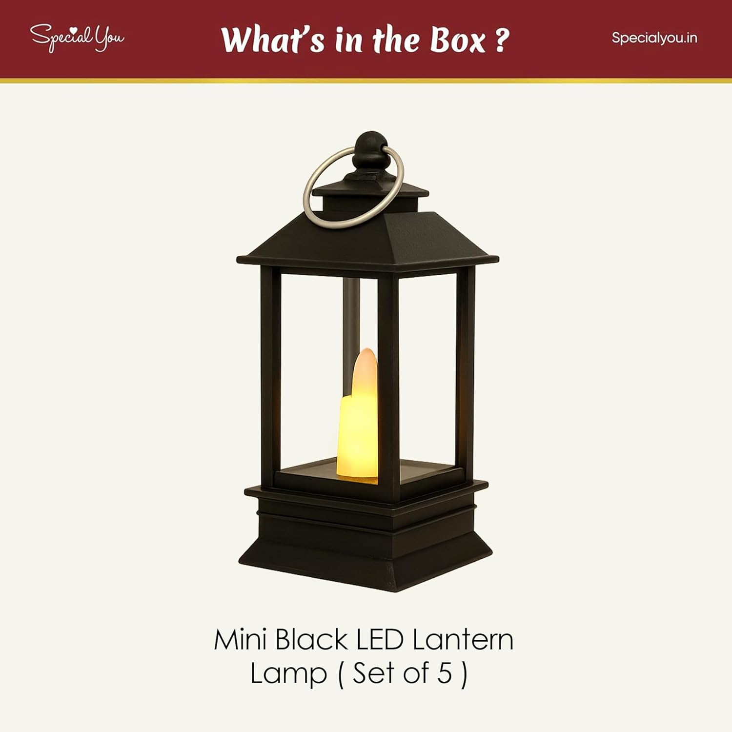 Black Mini Latern Lamp pack of 5