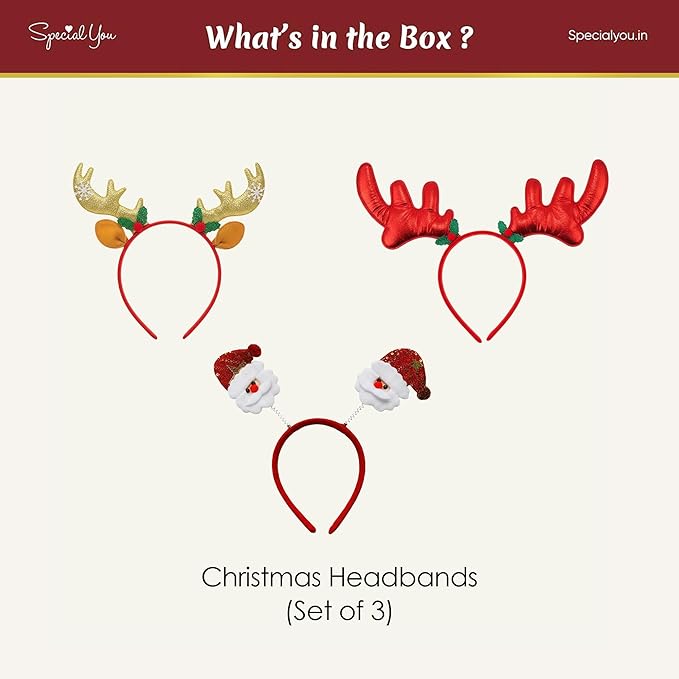 Christmas Accessories for Kids-Headband 3pcs