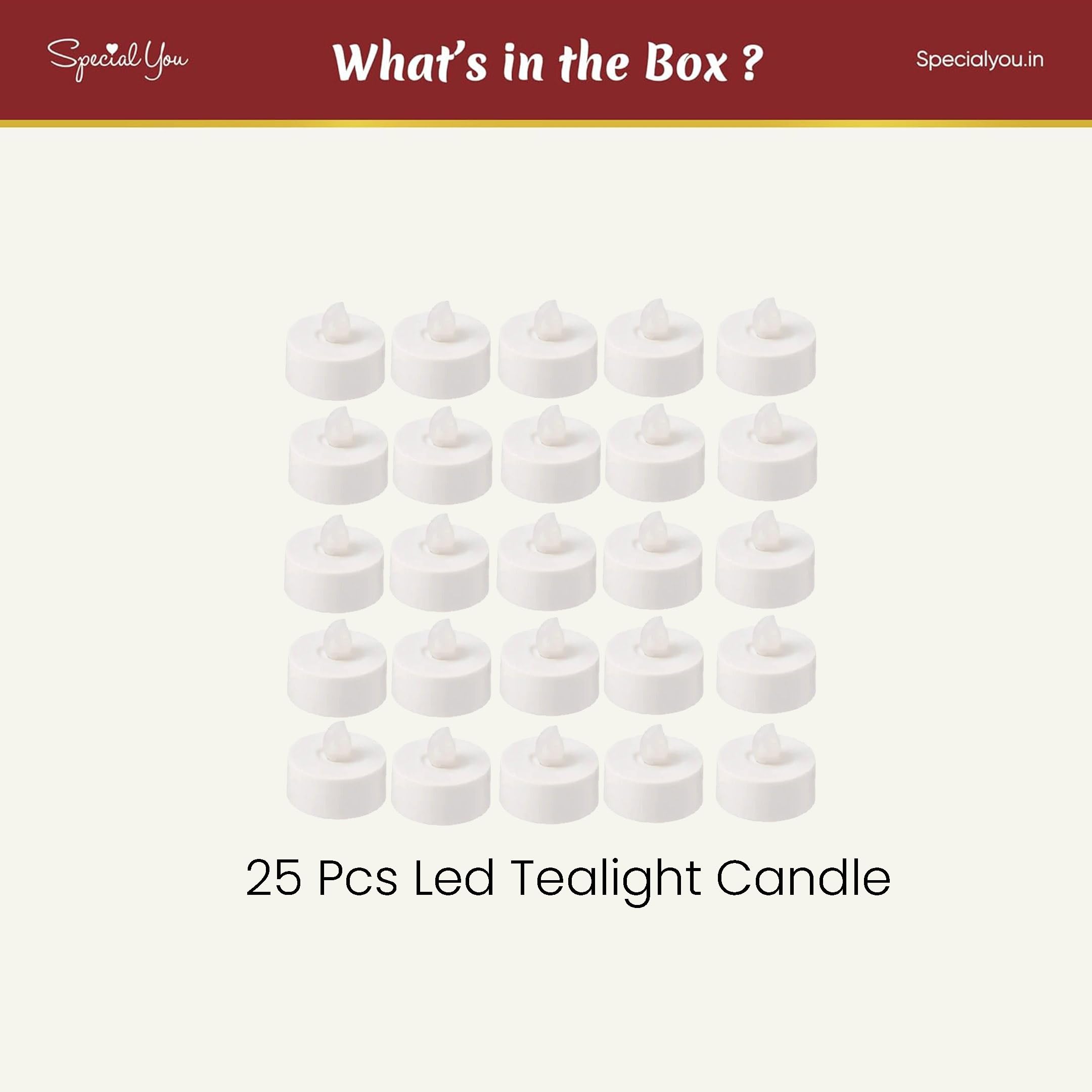 Battery Operated Tealight Candles (Pack of 25)