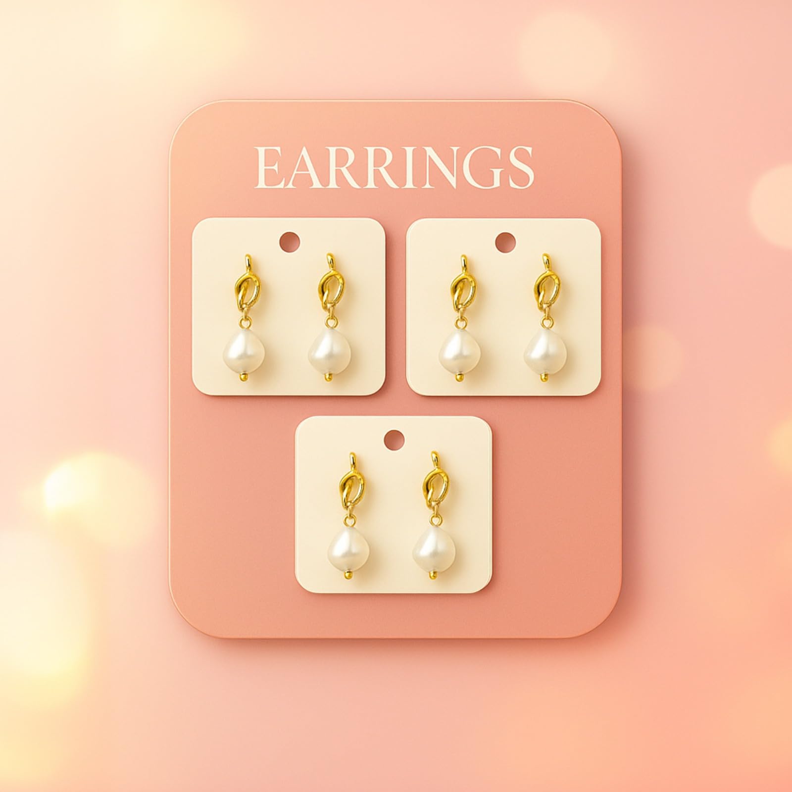 Set of 3 Knot Pearl Korean Earring
