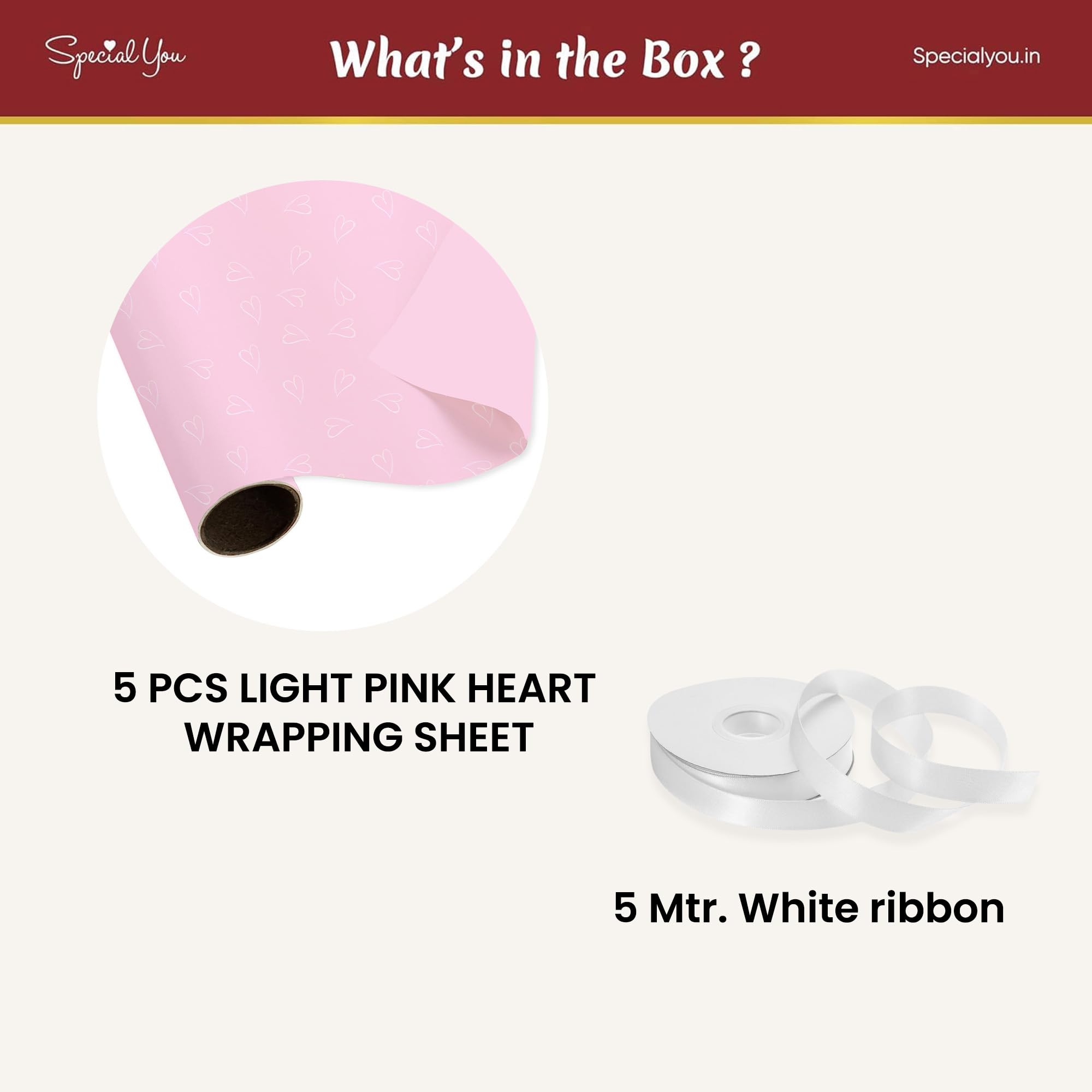 Heart Print Gift Wrapping Sheets- Pink