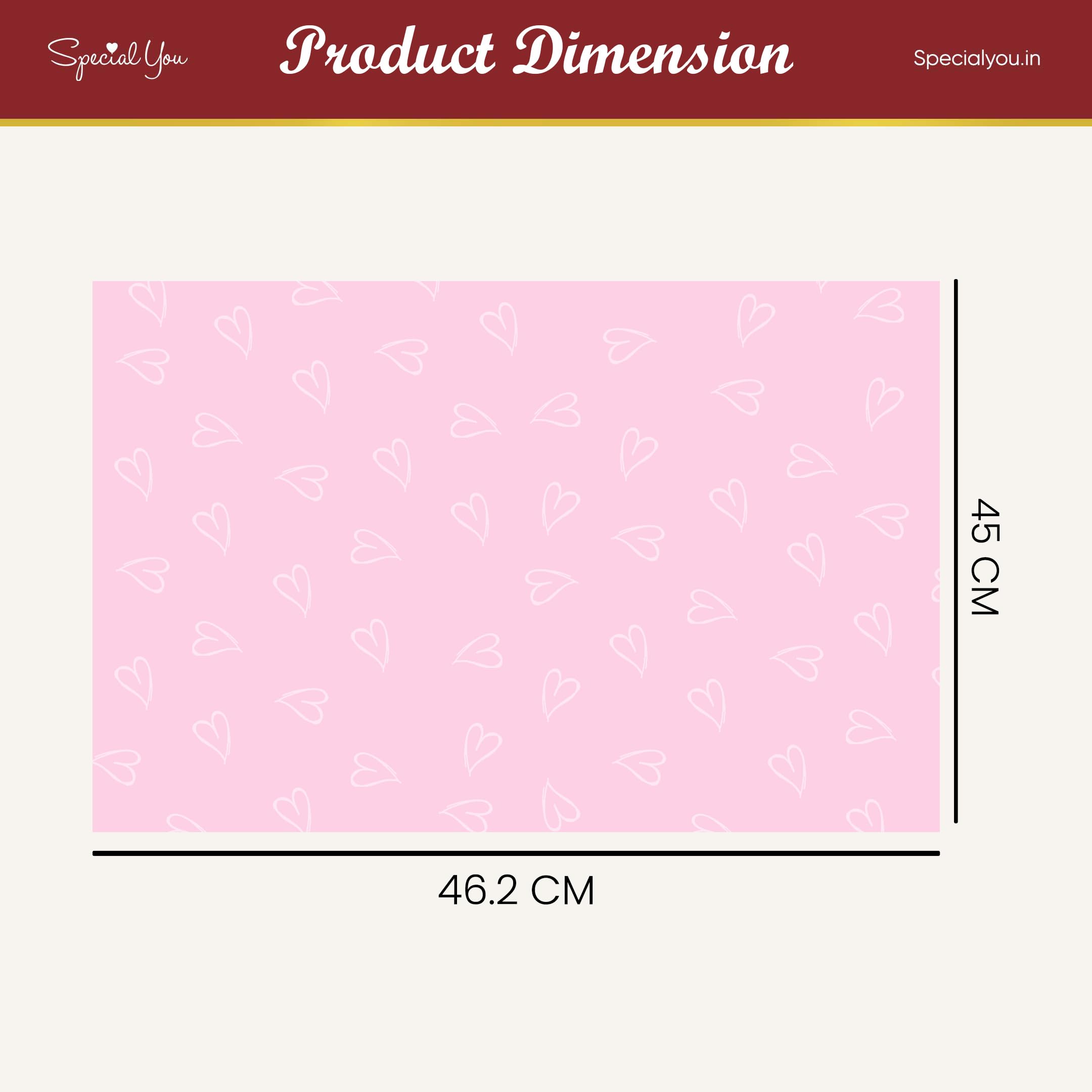 Heart Print Gift Wrapping Sheets- Pink