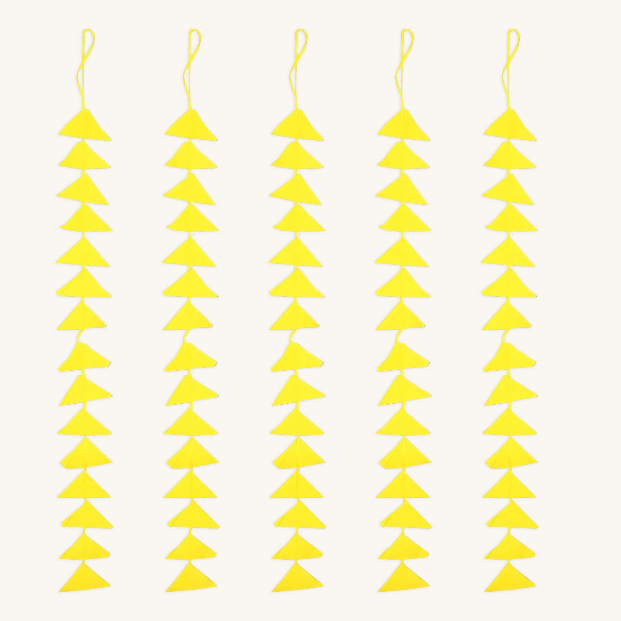 Pack of 5 Yellow Triangle Decor hanging