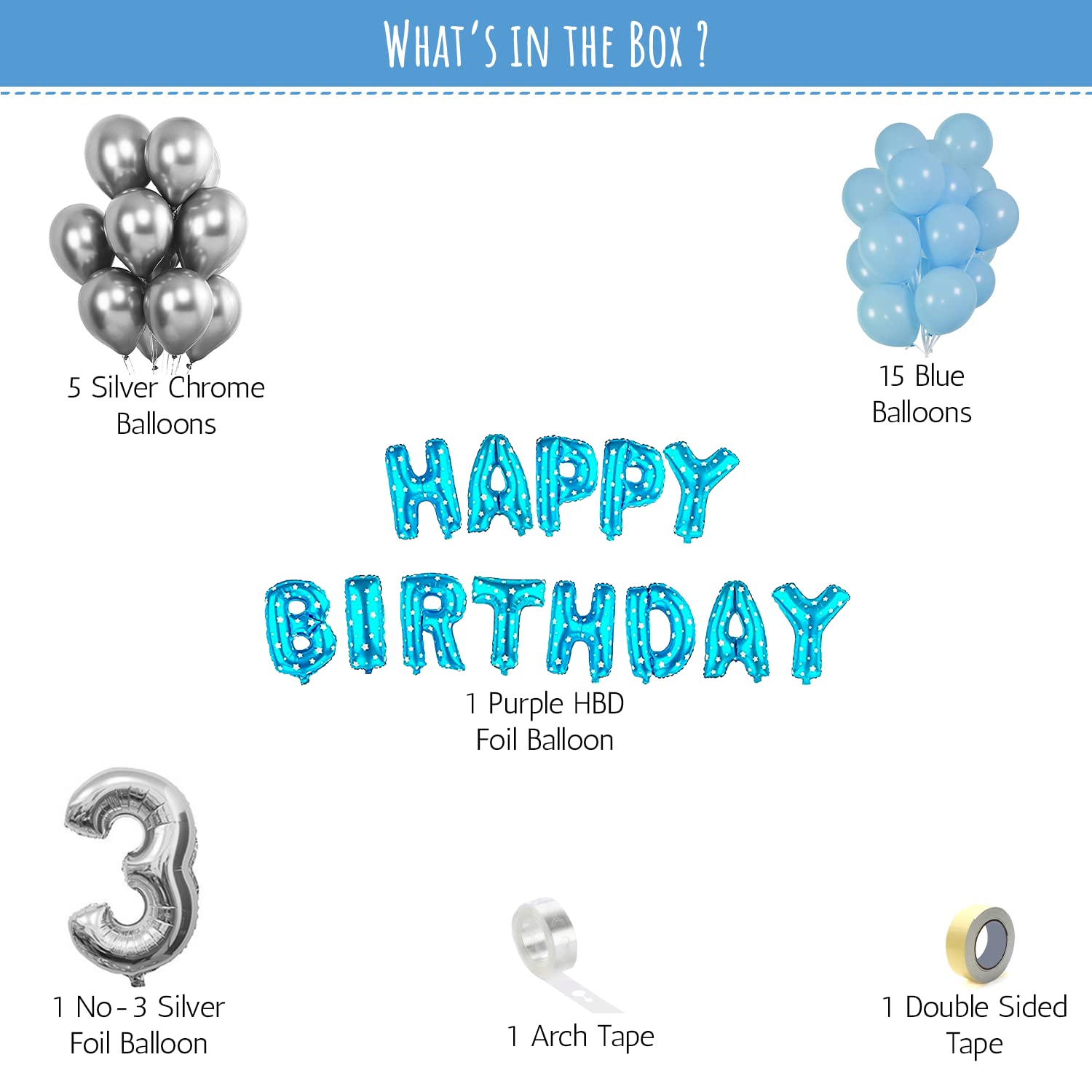 Charming Sky Colors DIY 3 NO. Birthday Kit