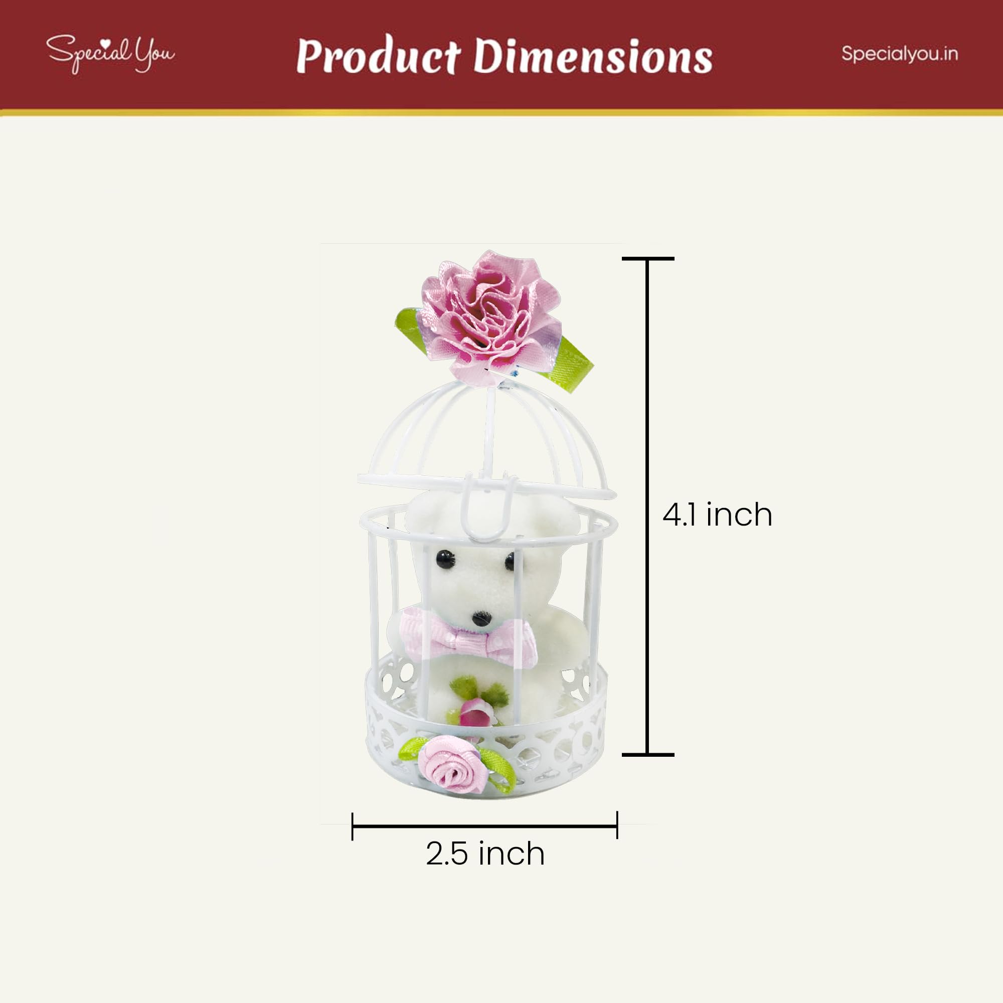 Pink teddy cage and sticker's combo for valentine's
