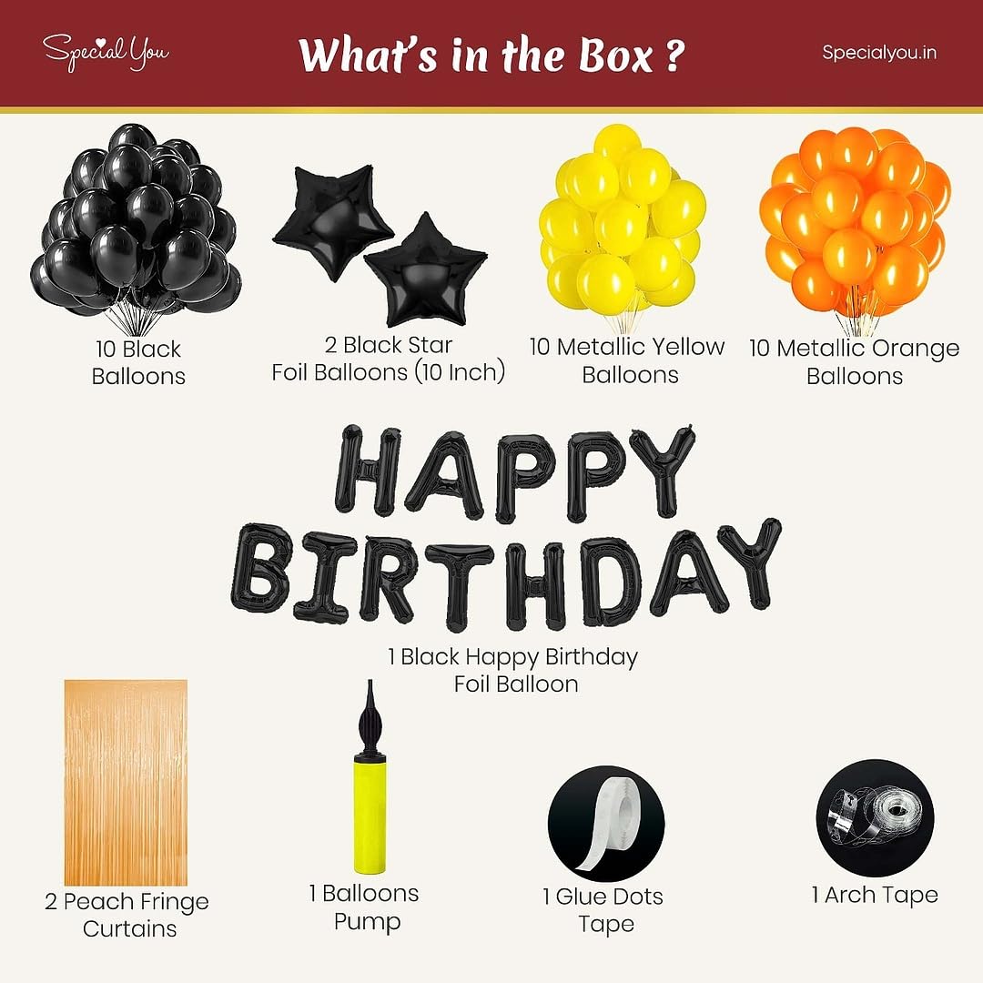 peach and yellow birthday decoration kit