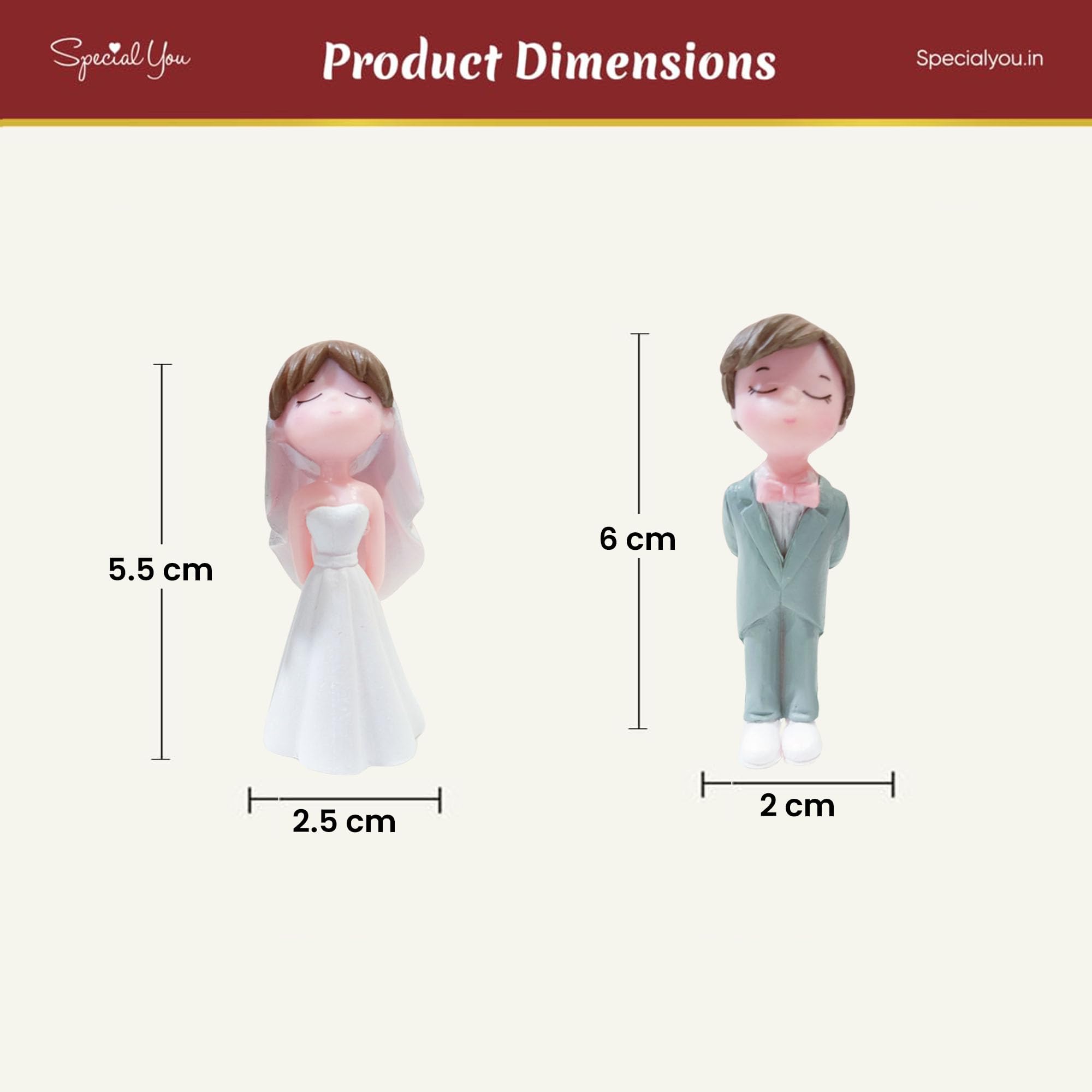 White wedding couple Miniature for Valentine's