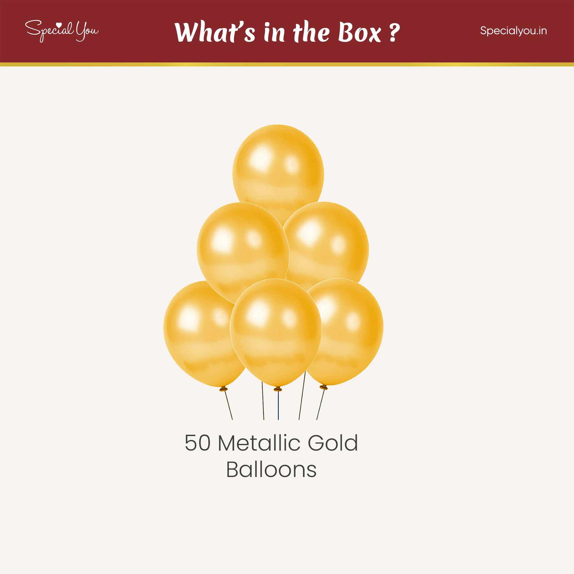 50 Metallic Gold Balloons - Special You