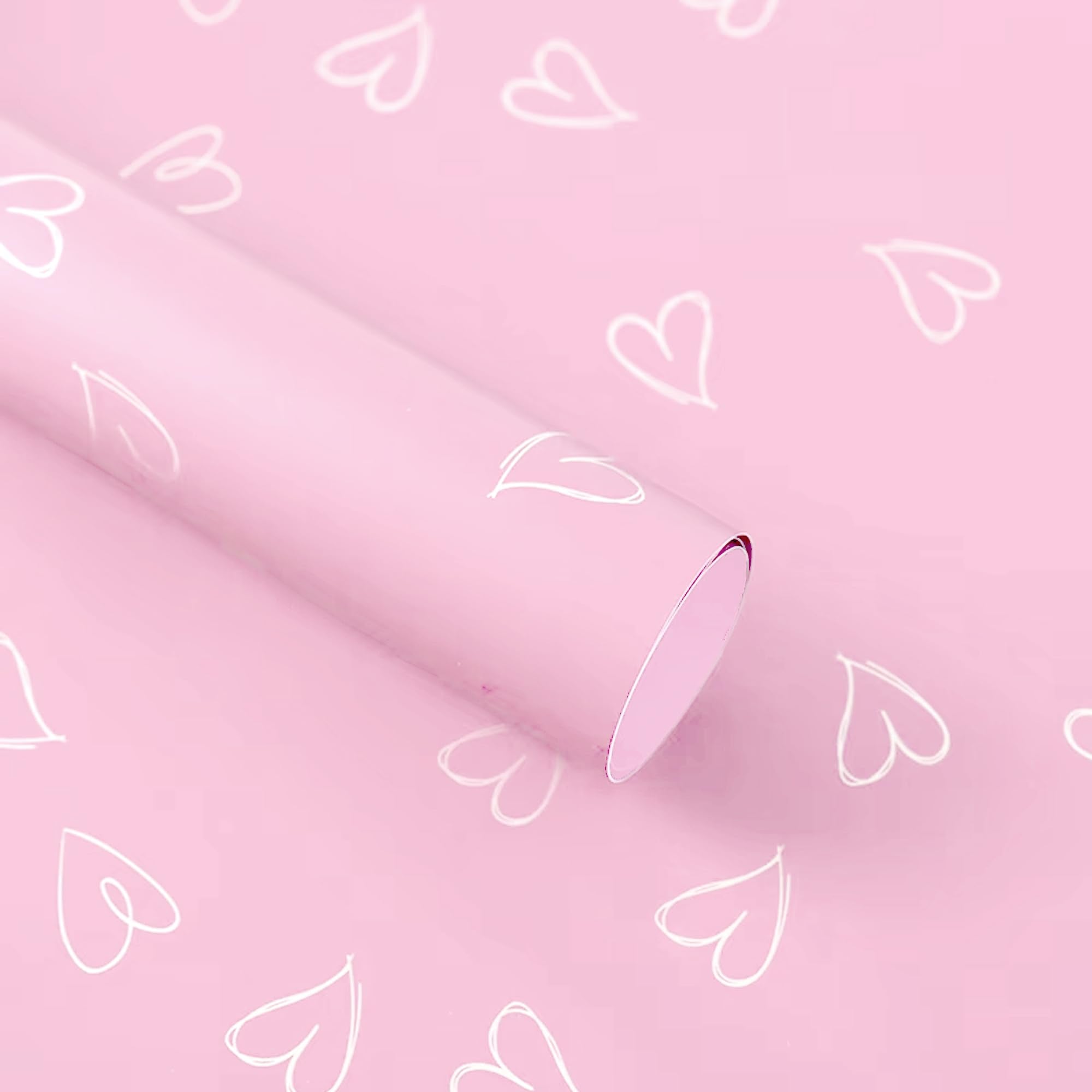 Heart Print Gift Wrapping Sheets- Pink