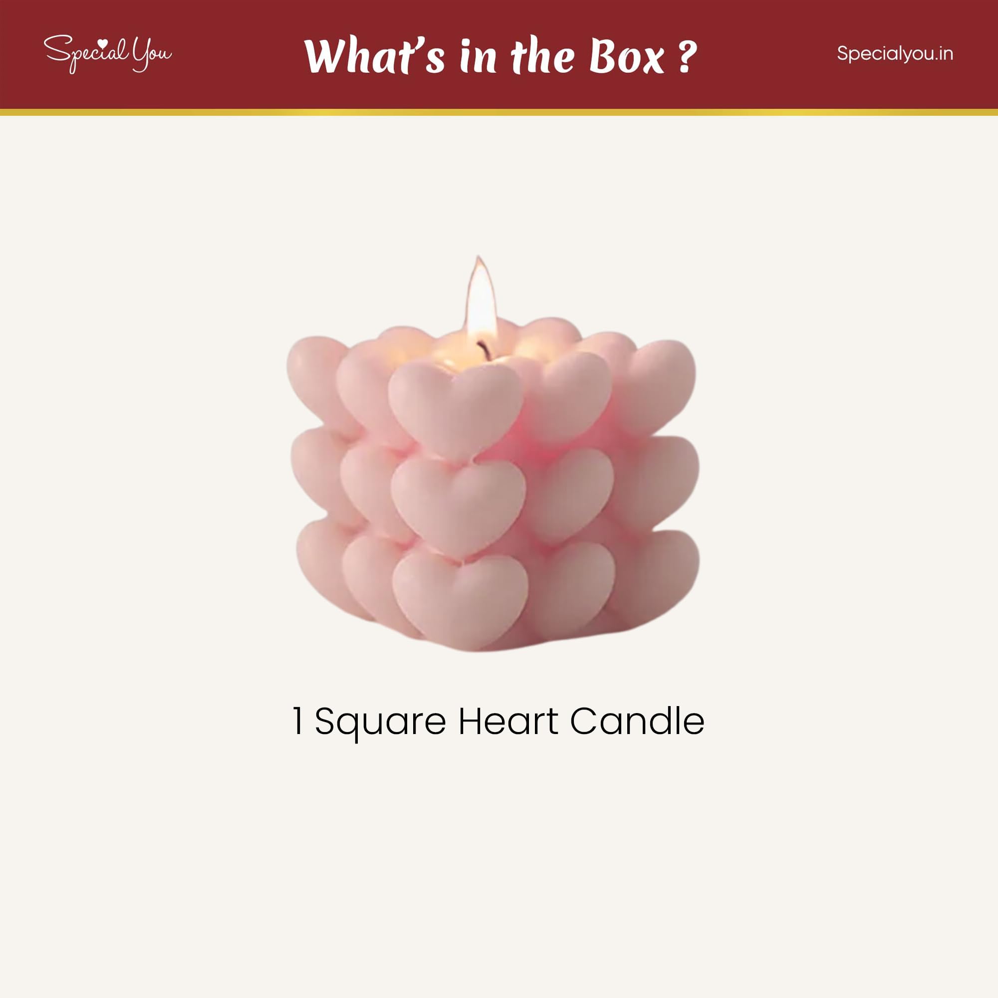 Square Heart Candles