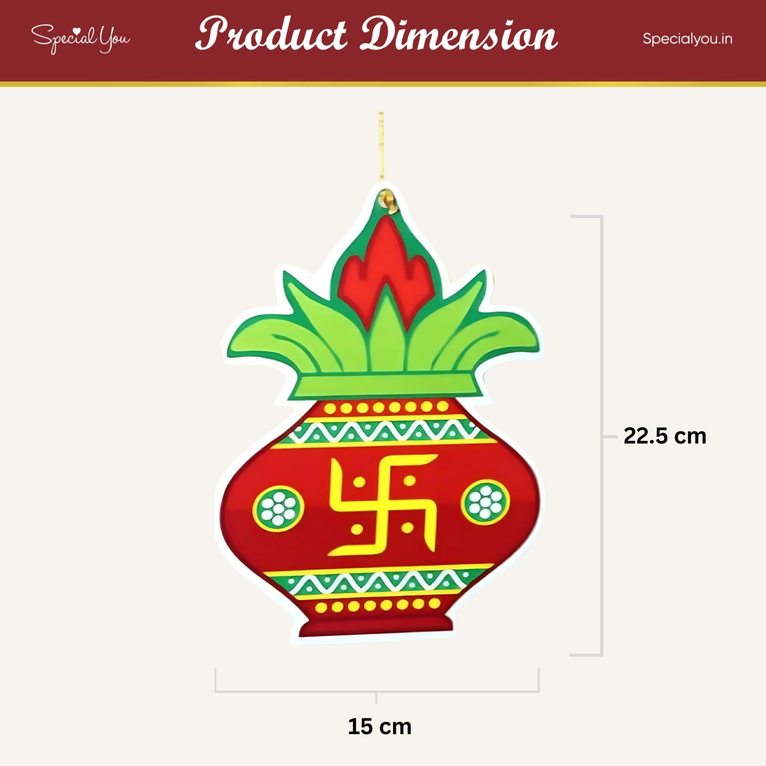 Hanging Paper Kalash Decoration for Diwali, Ganpati Pooja