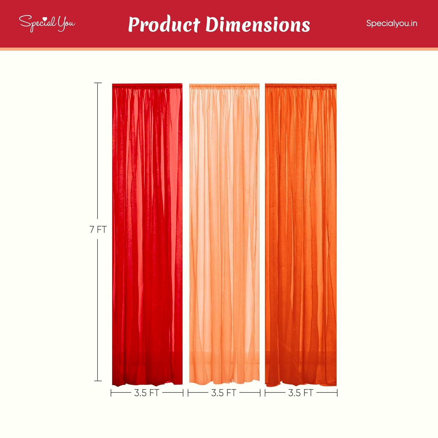 Orange, Red & Peach Curtain Backdrop