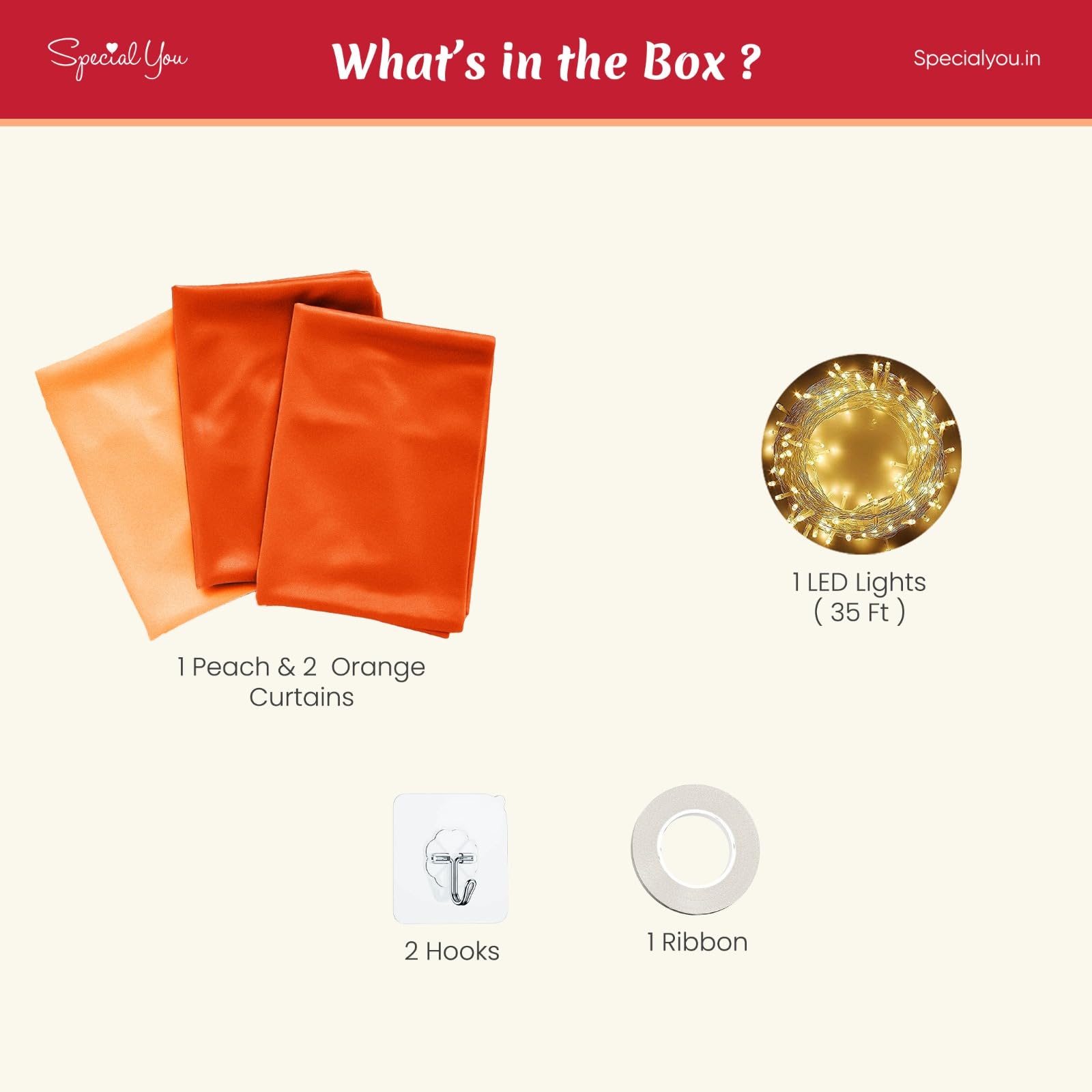 Orange & Peach Backdrop Curtains - Special You