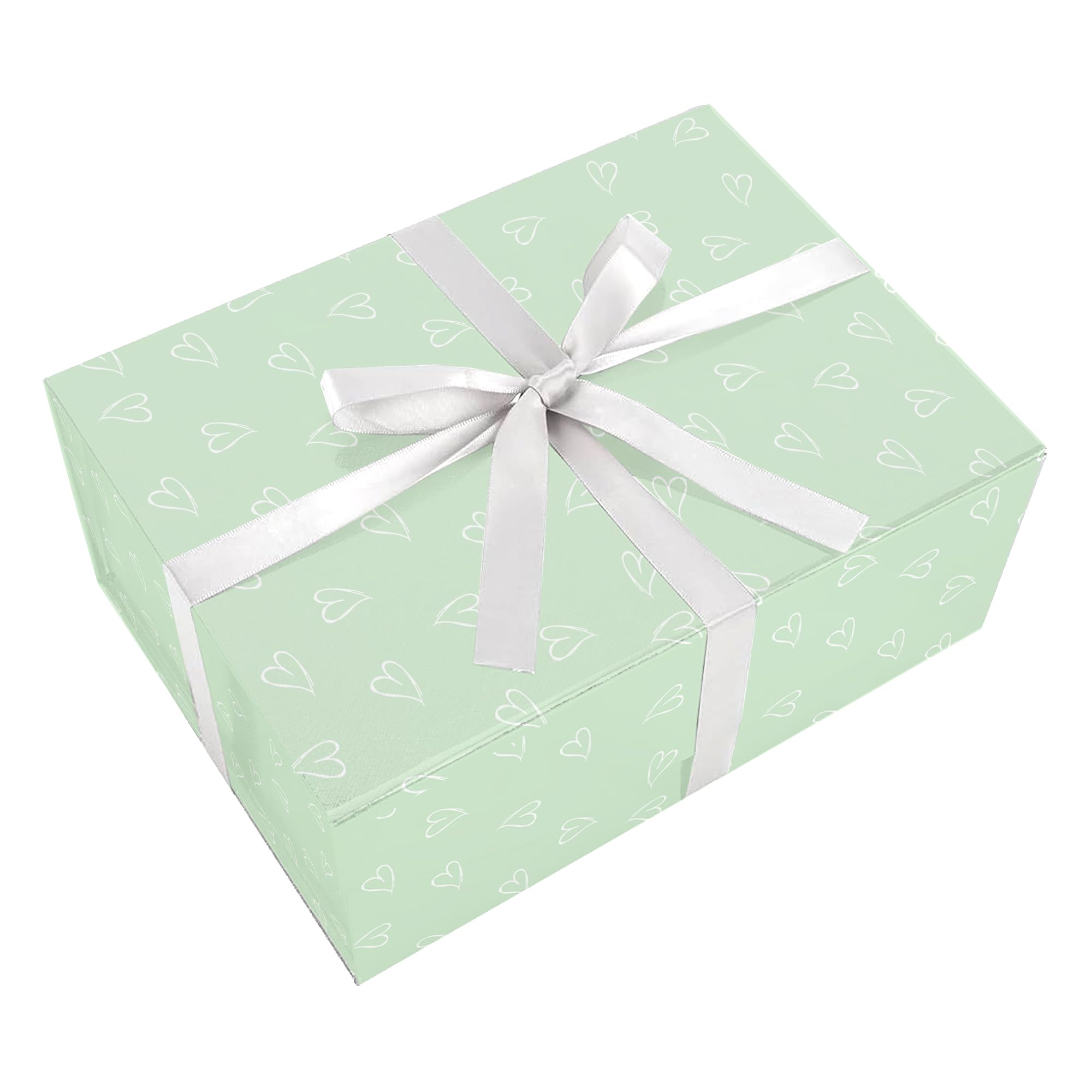 Heart Print Gift Wrapping Sheets- Green