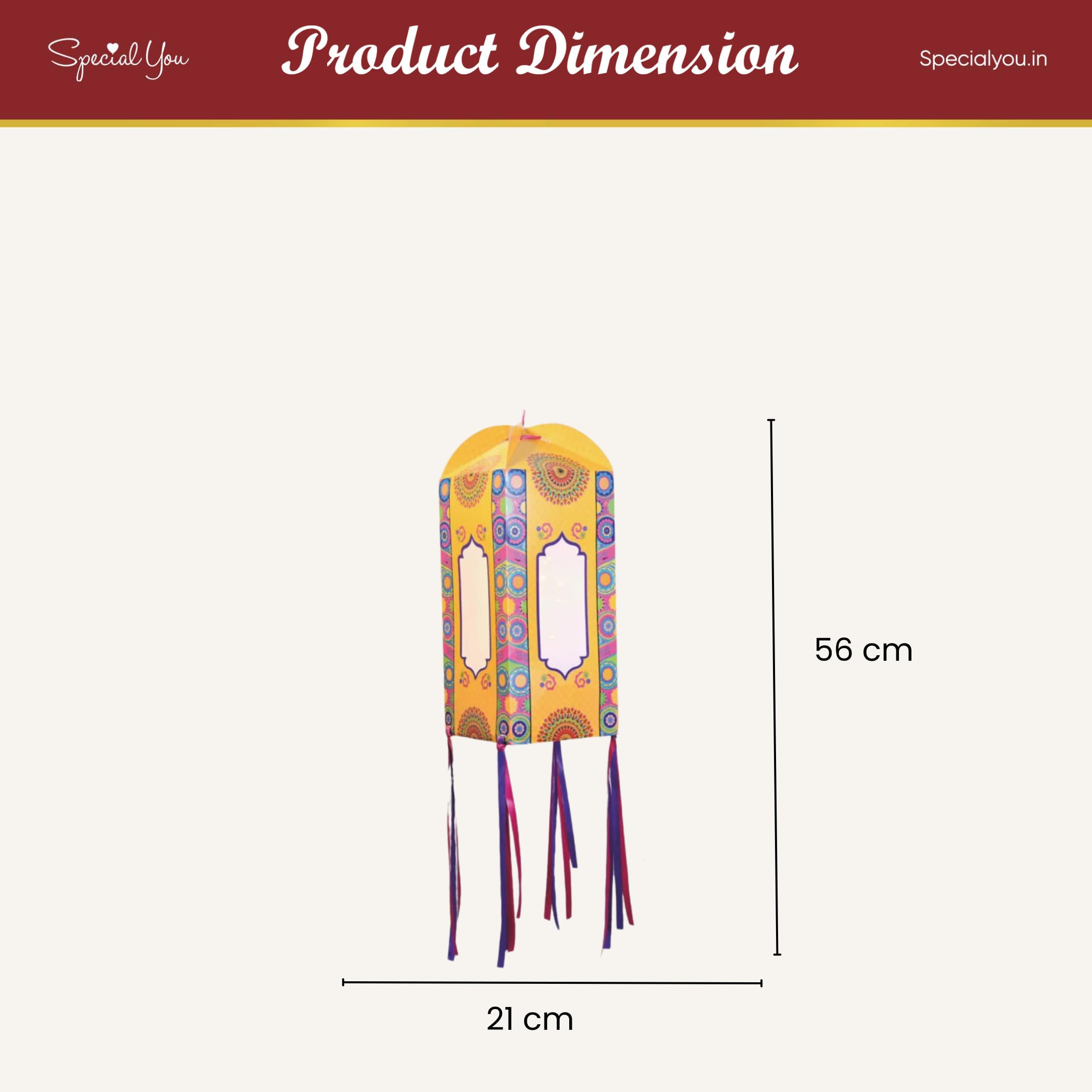 Yellow Kandil for Diwali decor - 2 pcs