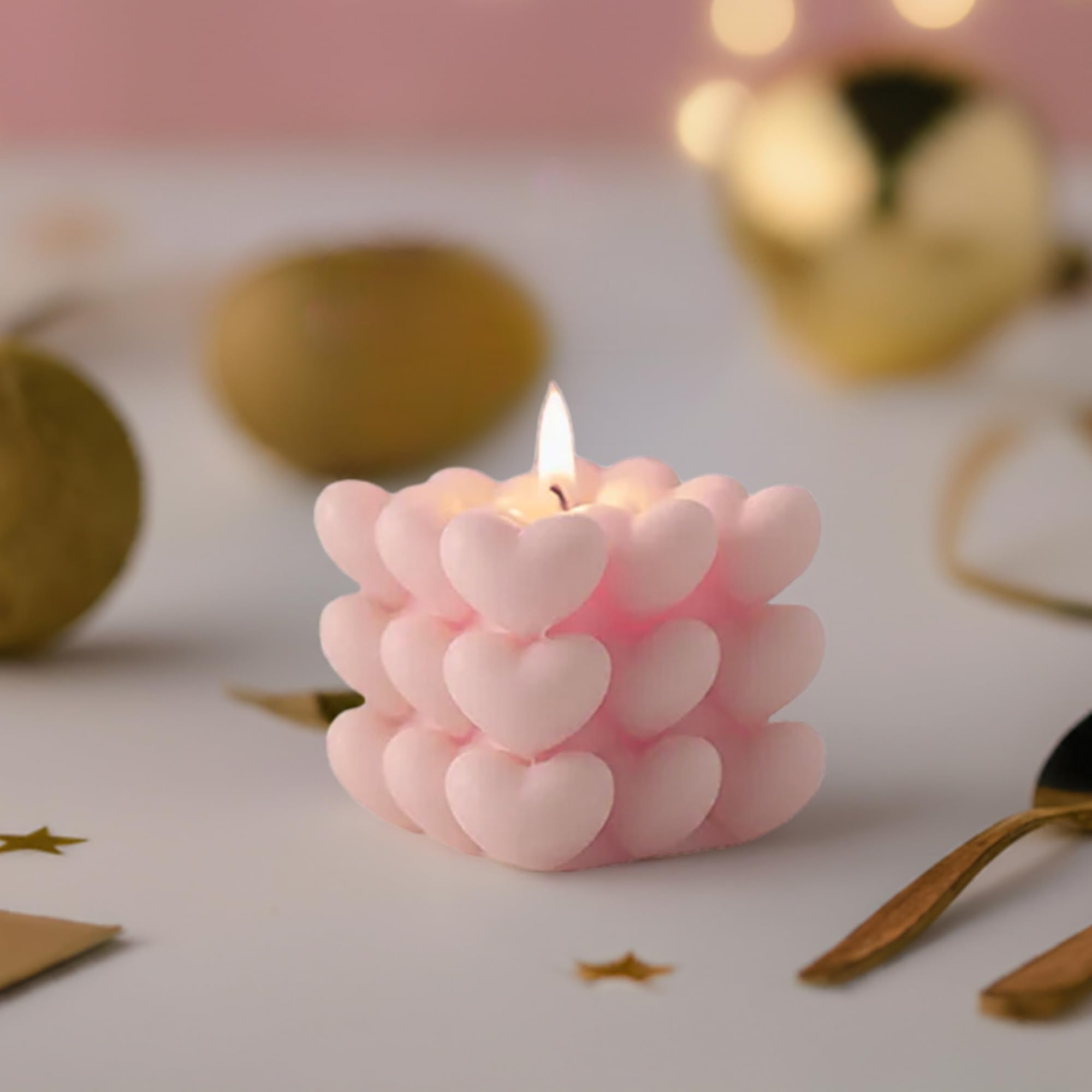 Square Heart Candles