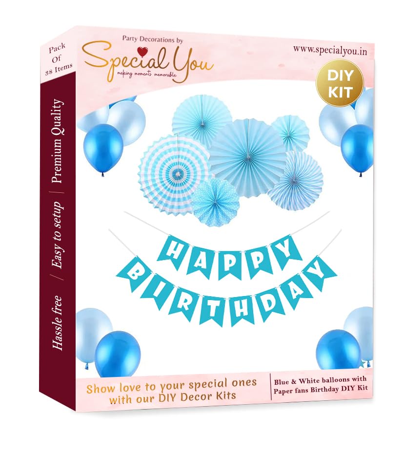 Superior Blue Theme DIY Happy Birthday Kit