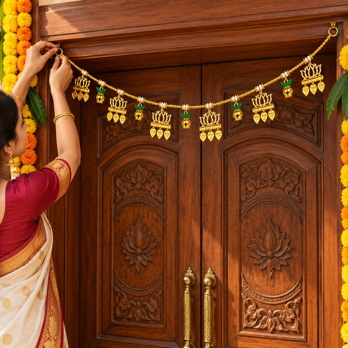 Lotus Kalash Toran for Entrance for Diwali Decoration for Home