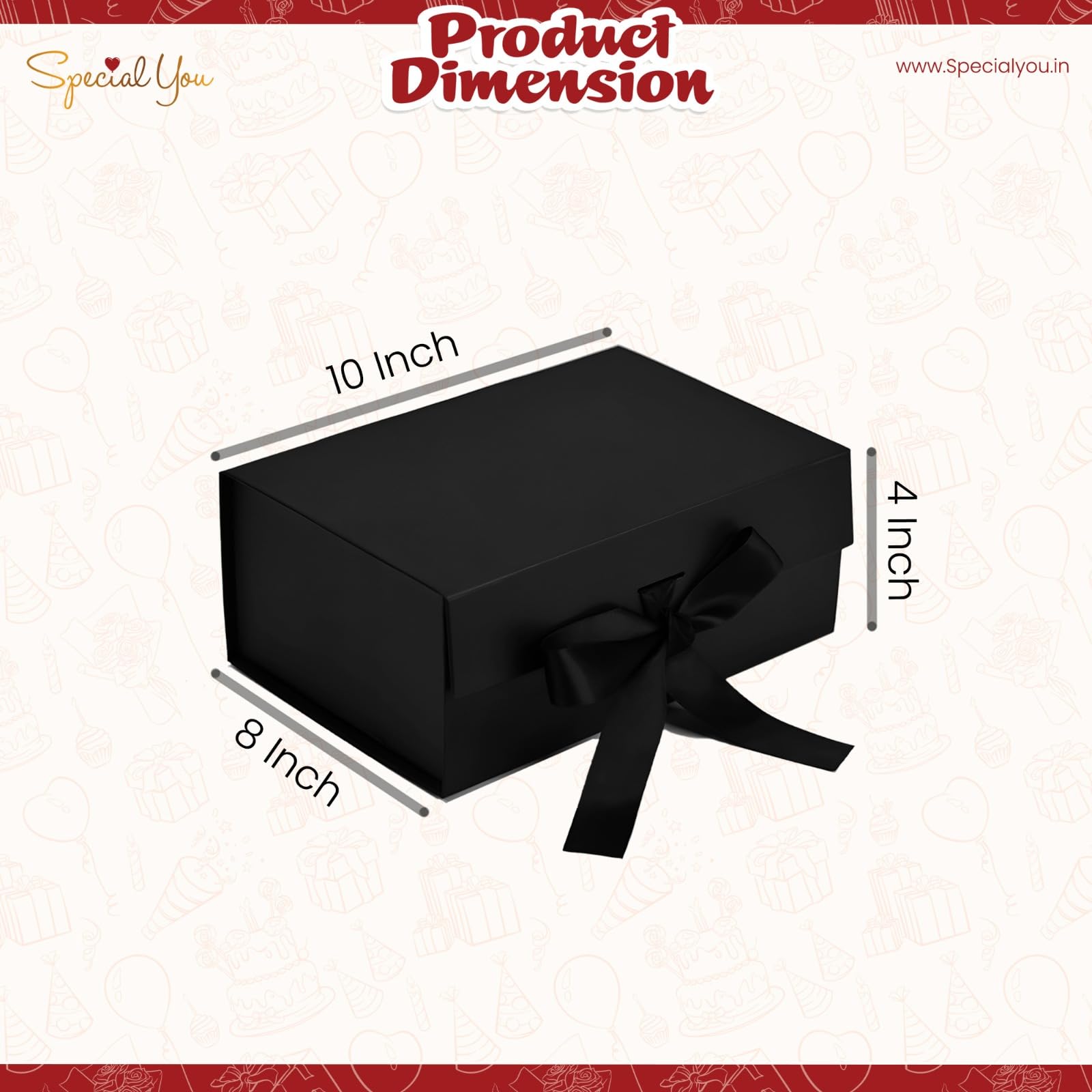 Black Gift box with Crinkle paper