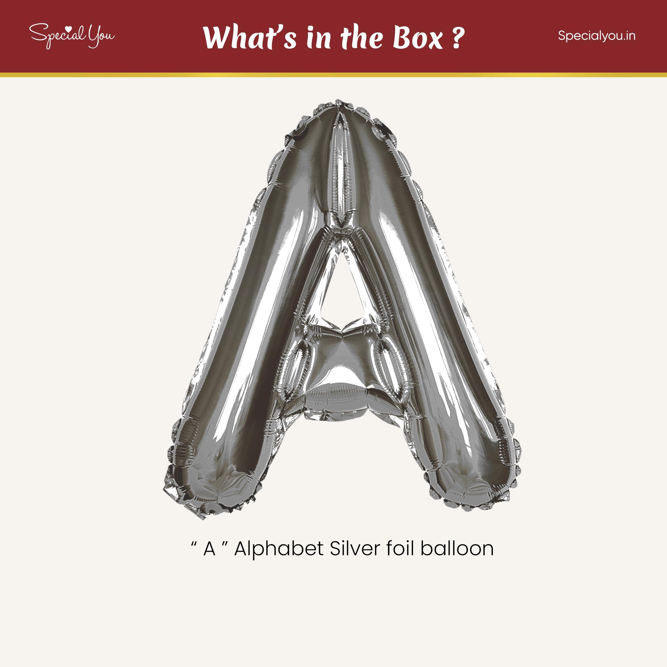 Silver A Letter Foil Balloon