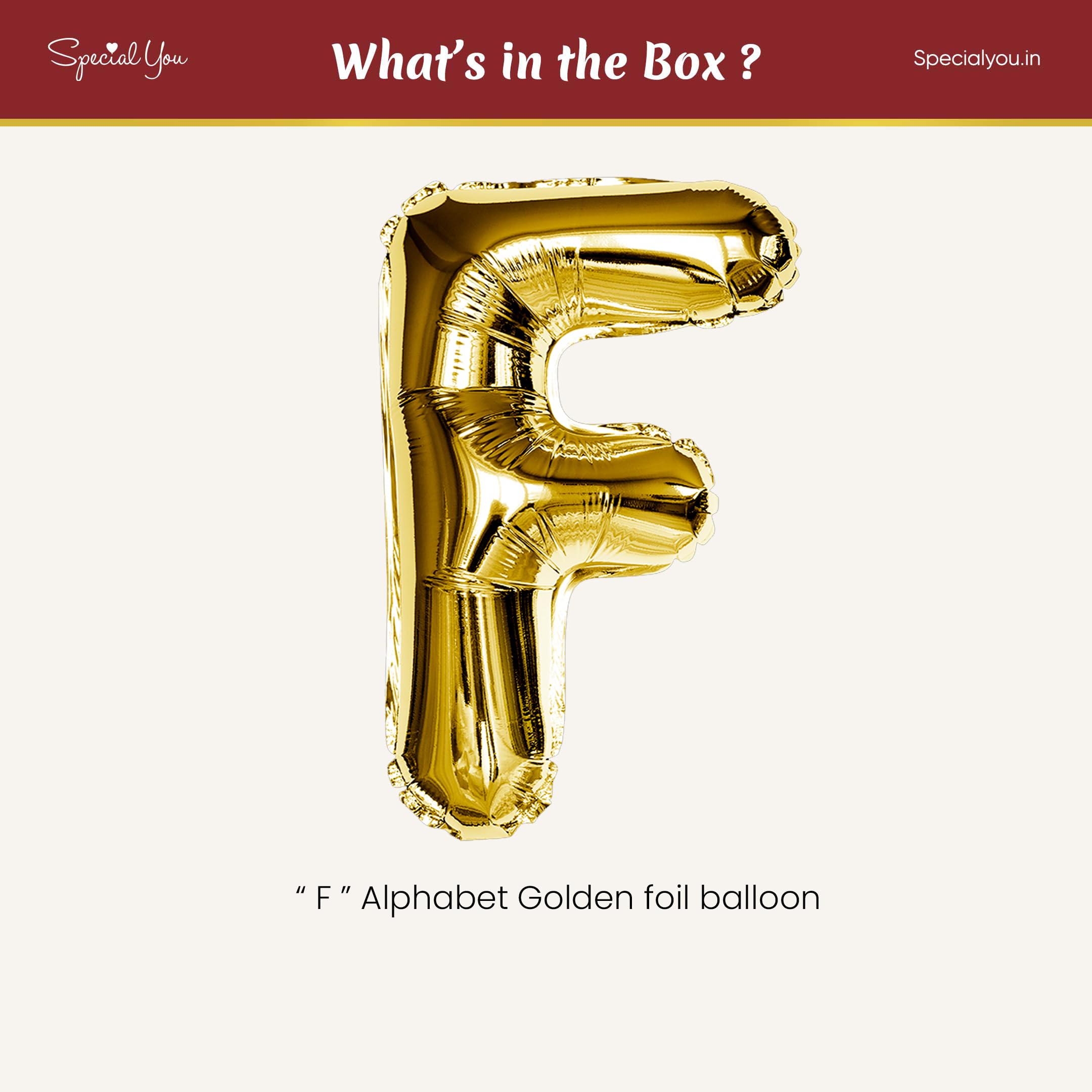 Gold F Letter Foil Balloon