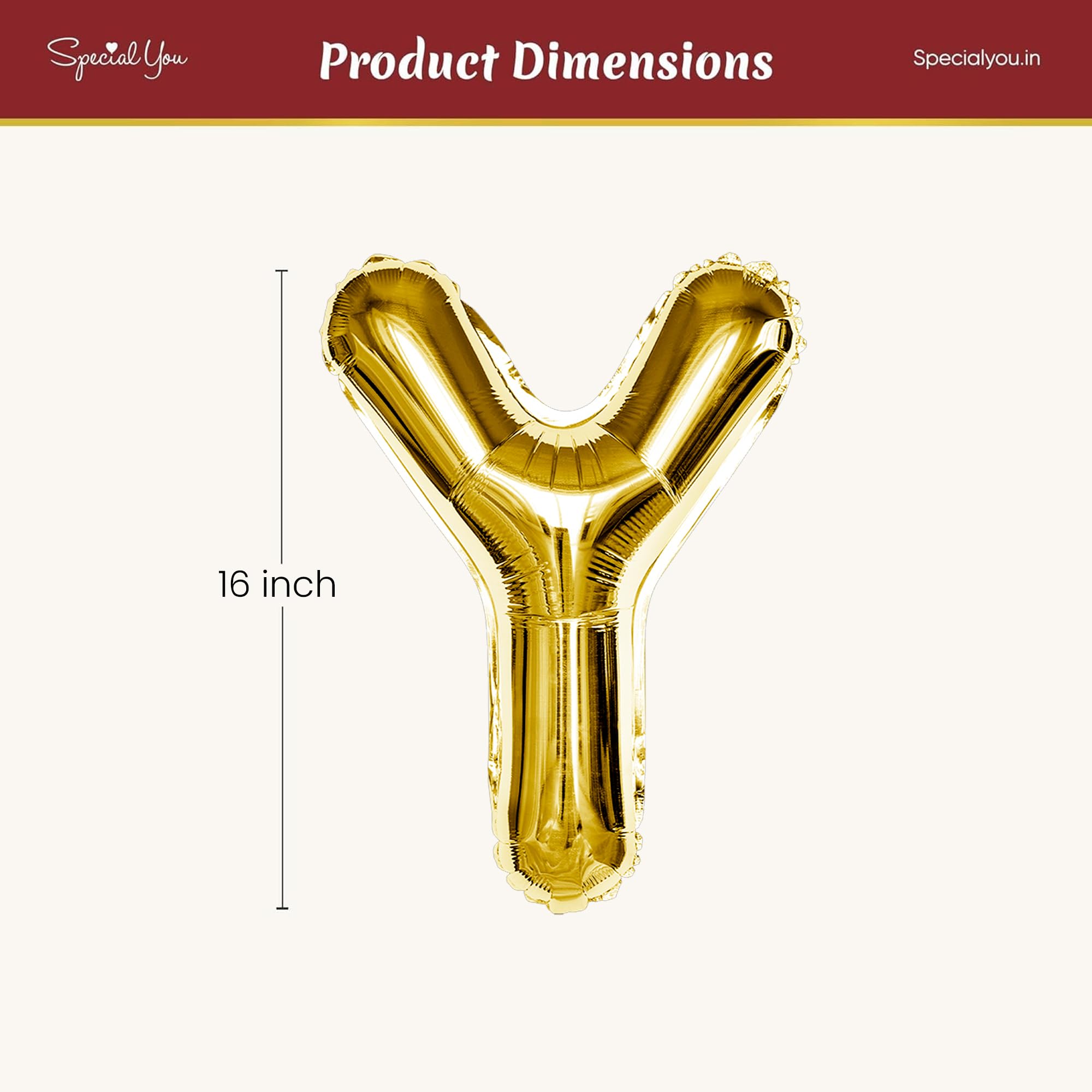 Gold Y Letter Foil Balloon