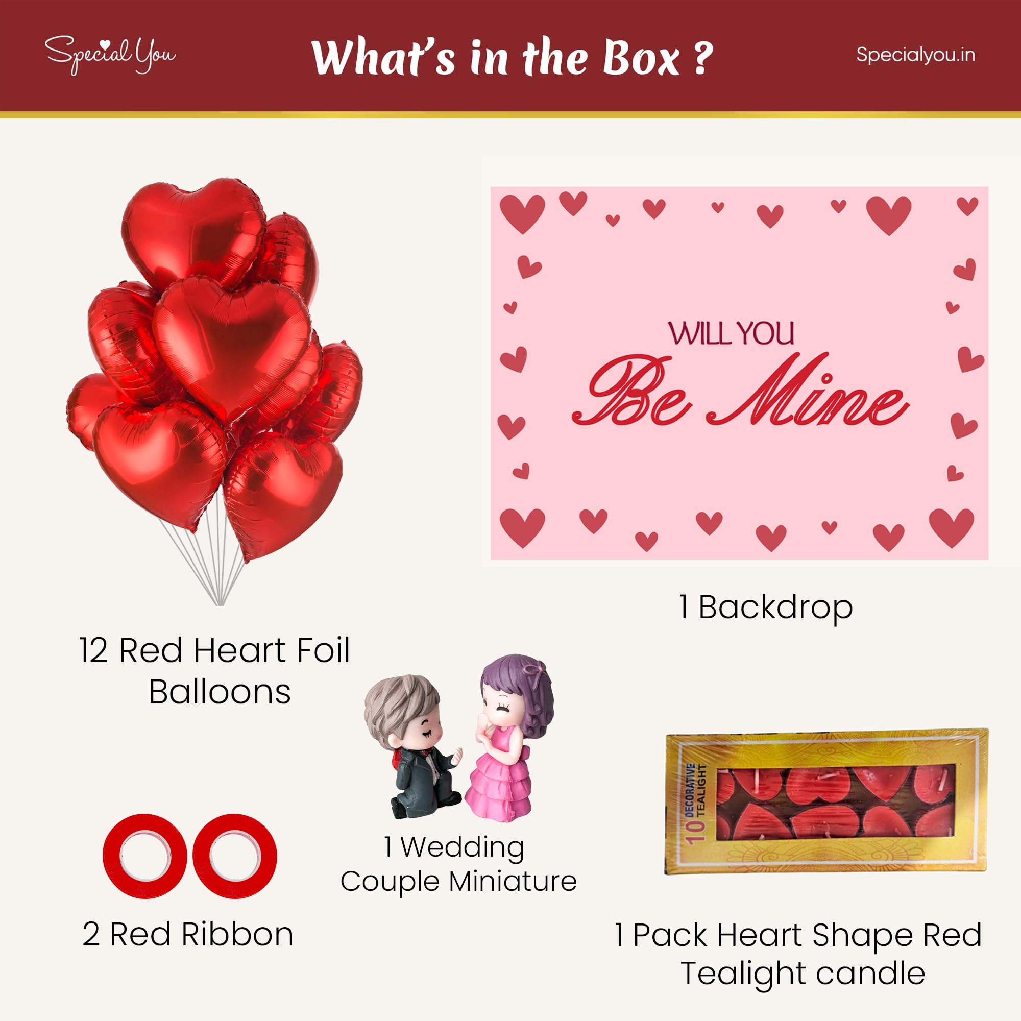 Will You Be Mine Backdrop and balloon combo for Valentine