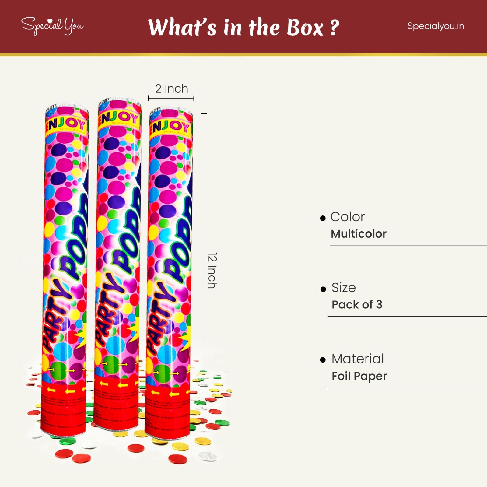 Multicolor Ribbon Paper Party poppers