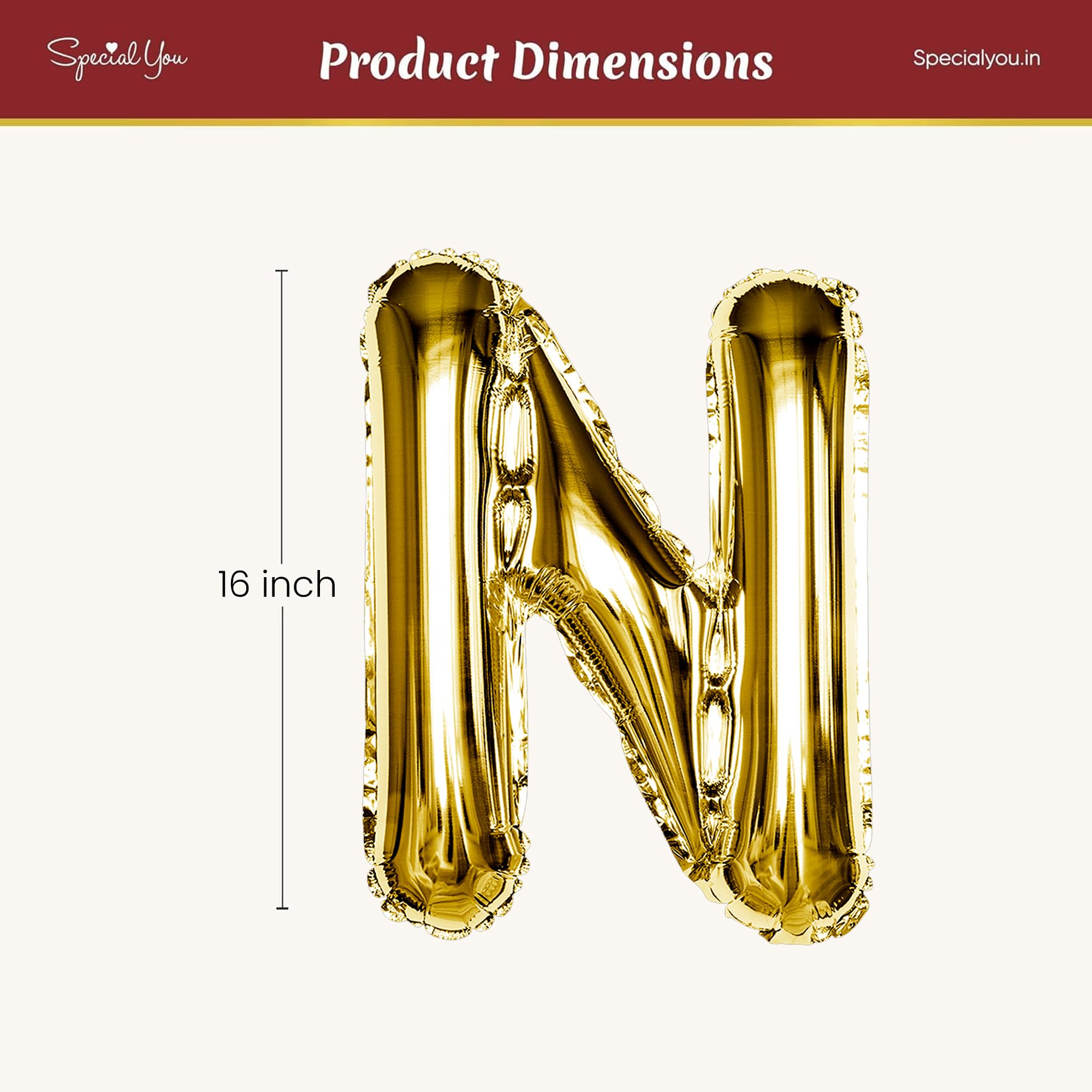 Gold N Letter Foil Balloon