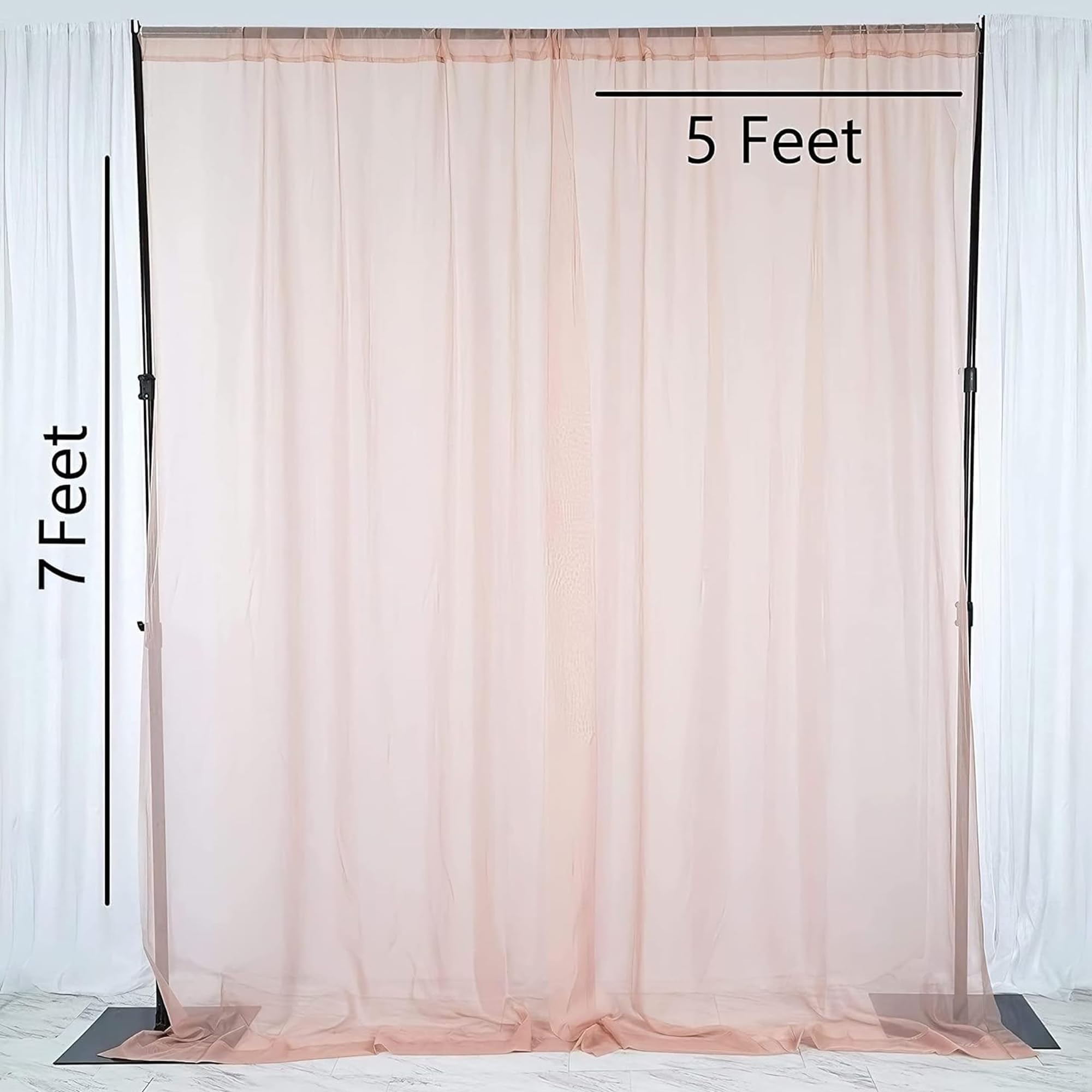 Peach Net Curtain for Decoration with Fairy Light