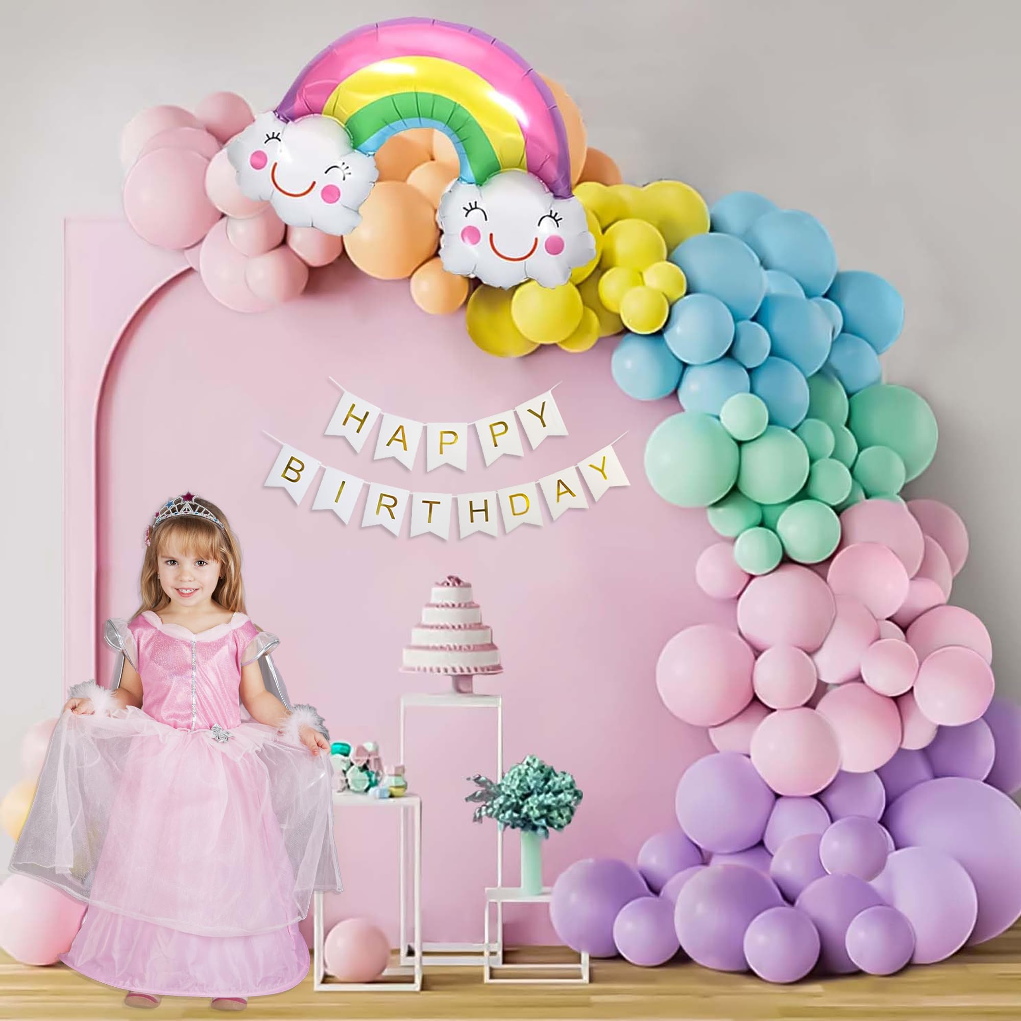white happy birthday banner