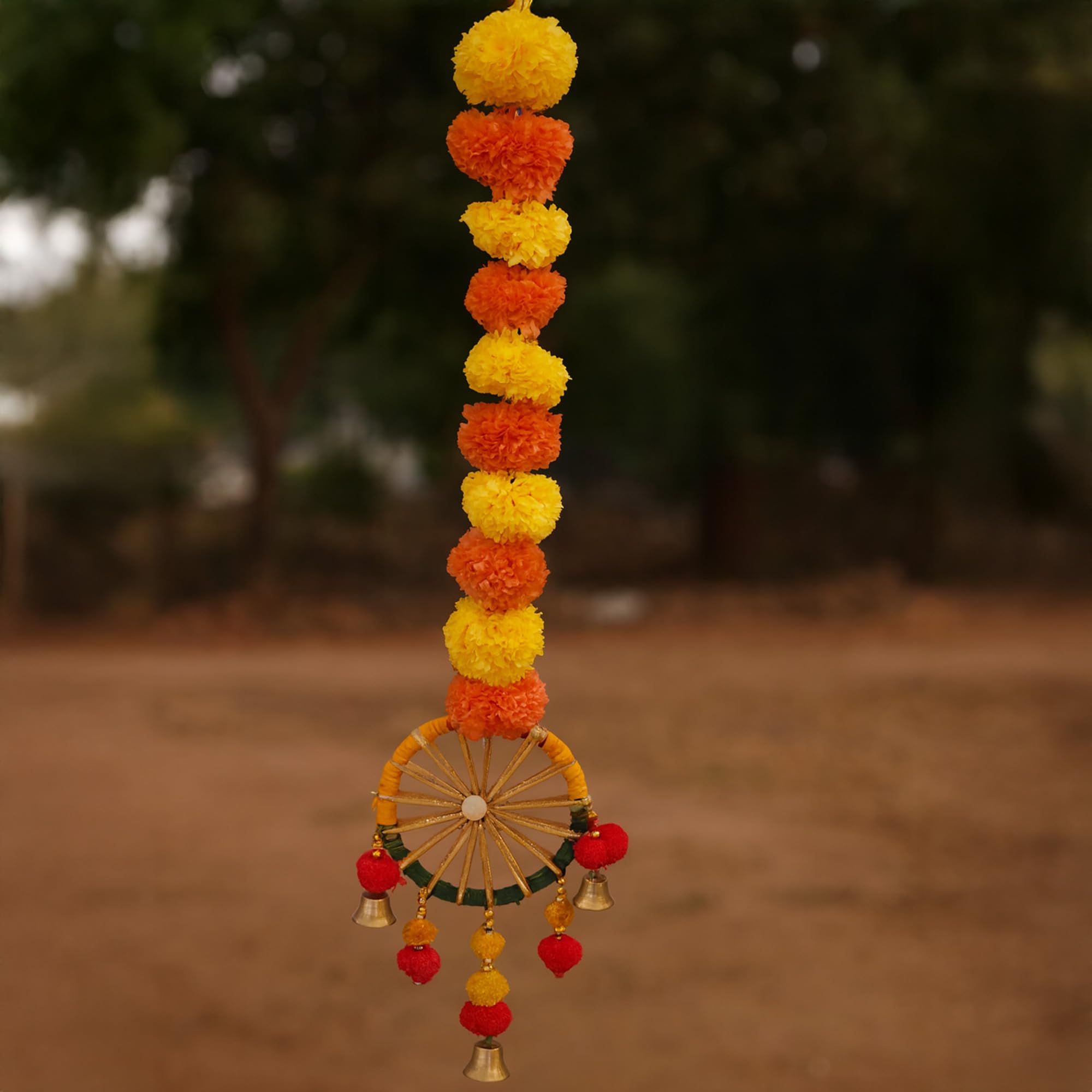 Ganpati Marigold garland with Chakra Latkans