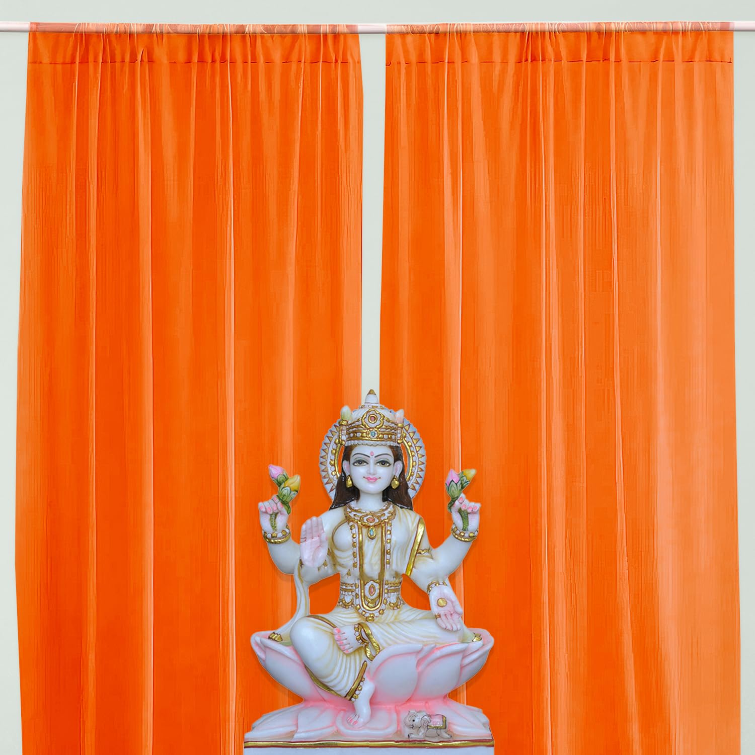 Orange Backdrop for Ganpati Decor Kit