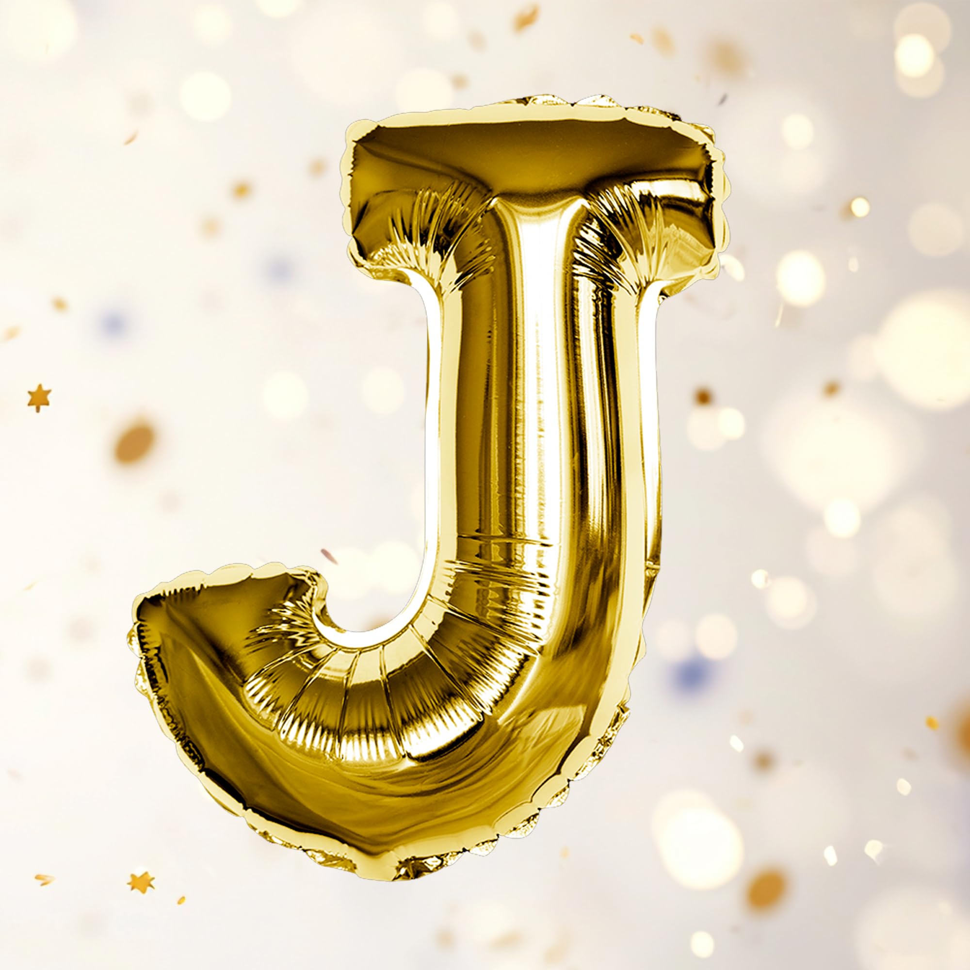 Gold J Letter Foil Balloon