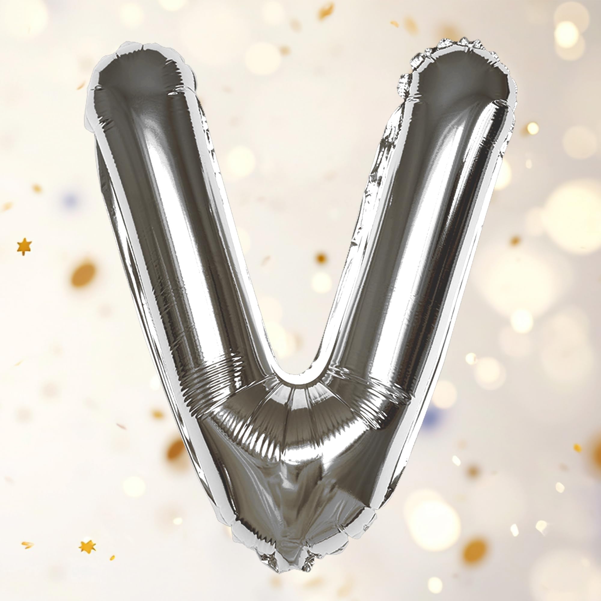 Silver V Letter Foil Balloon - Special You